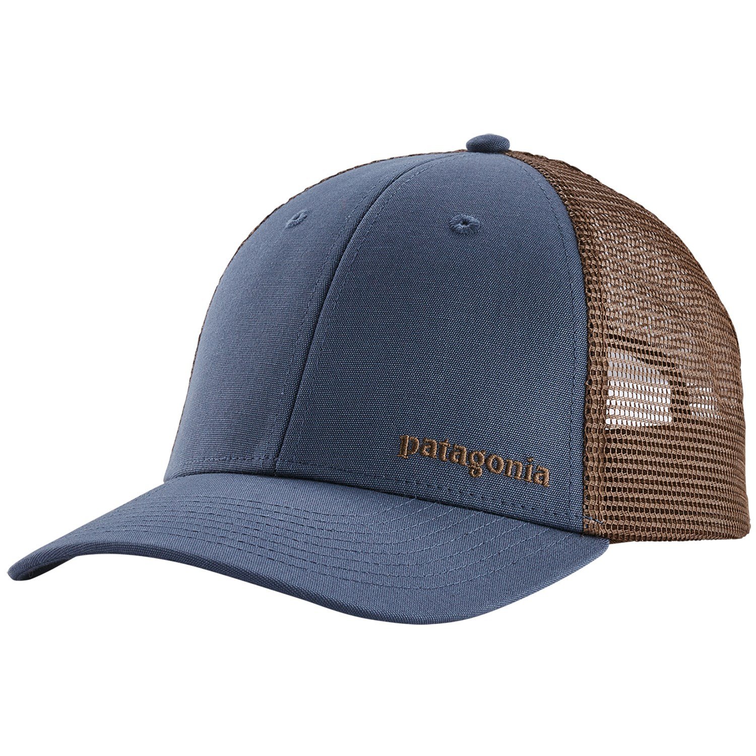 Patagonia small text cheap logo lopro trucker hat