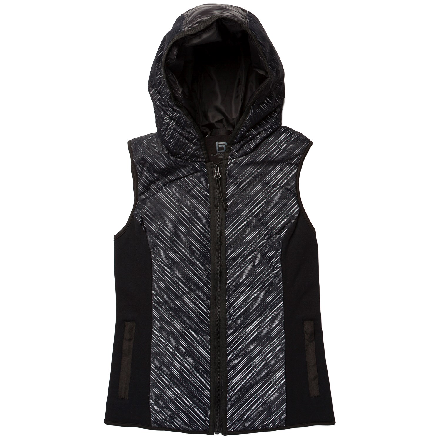 Blanc Noir Chevron Mesh Reflective Hooded Vest Women s evo