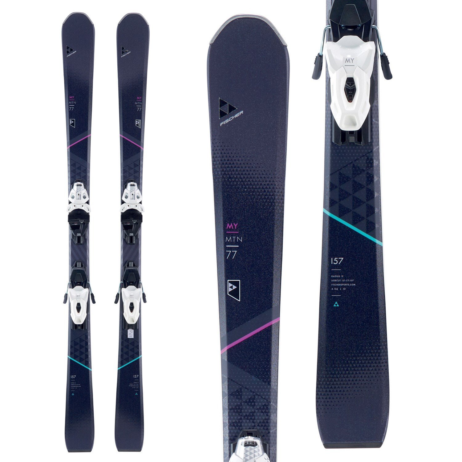 Fischer My MTN 77 Skis + MBS 10 Powertail Bindings - Women's 2018