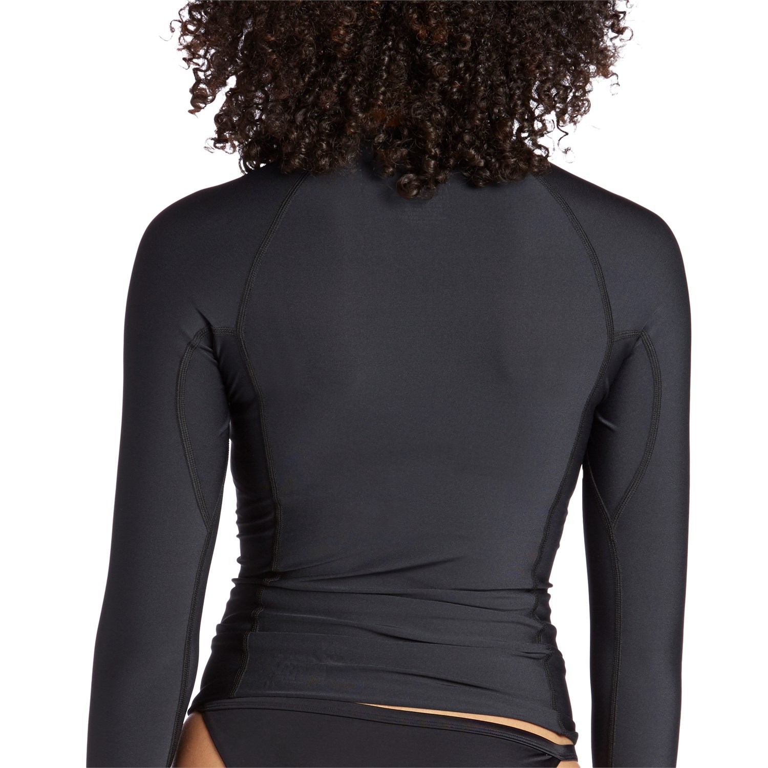 OP women fashion long sleeves rash guard set with black short