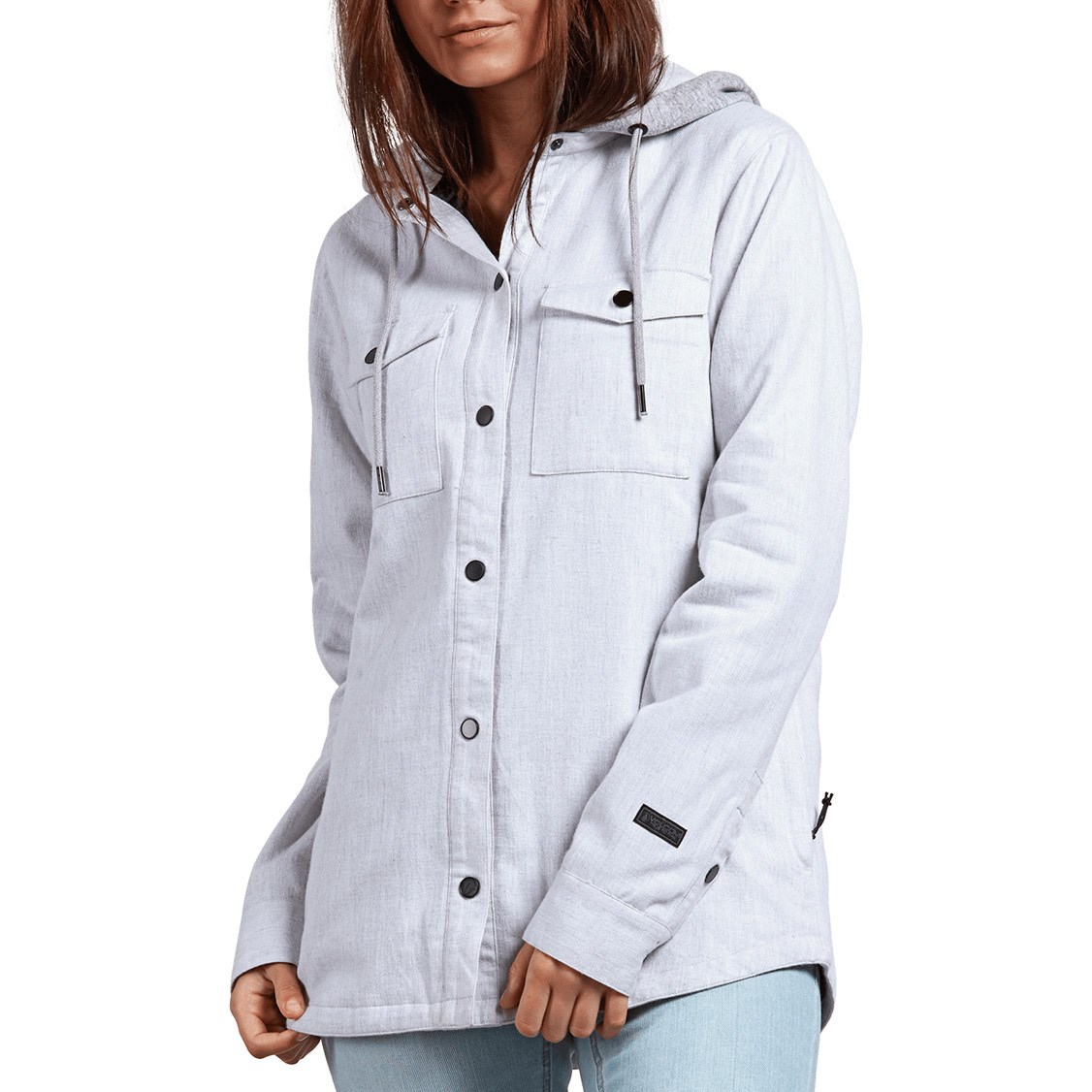 flannel hoodie jacket women's