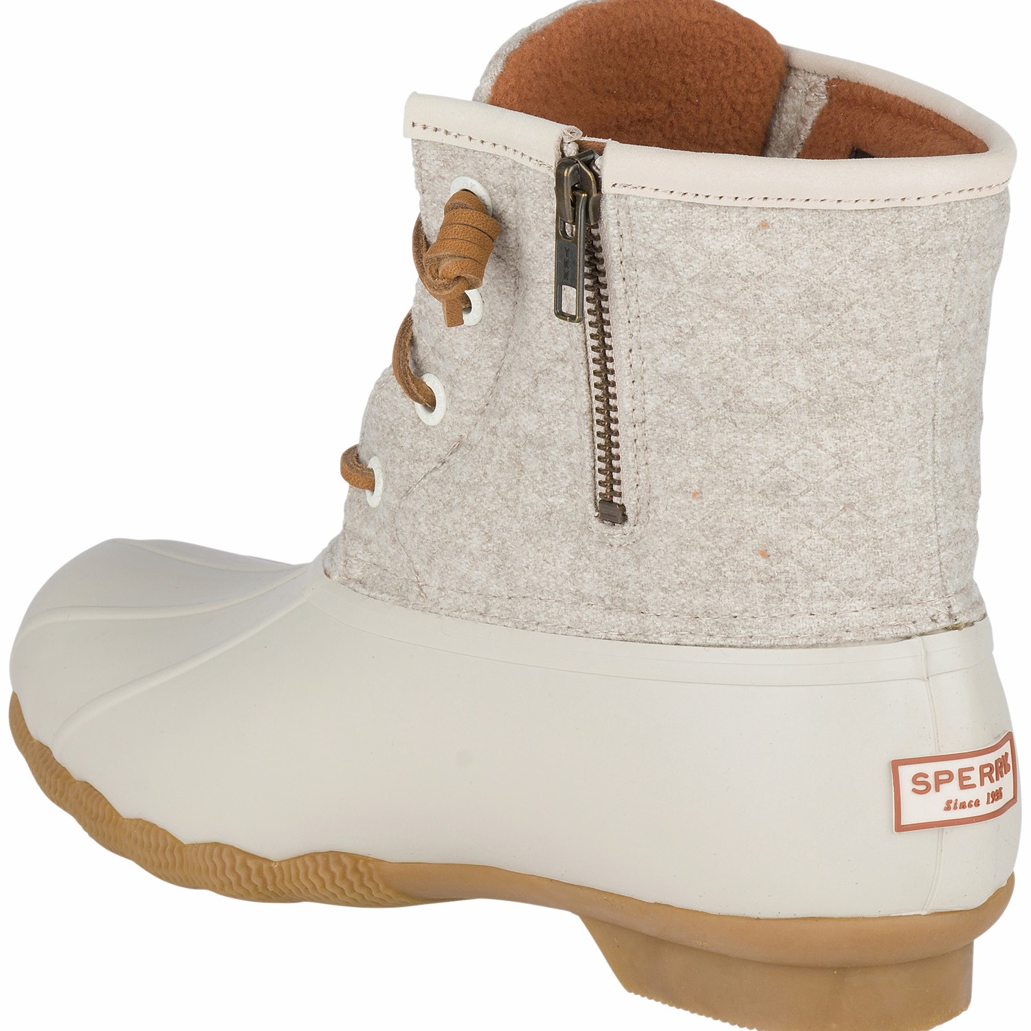 sperry saltwater duck boots white