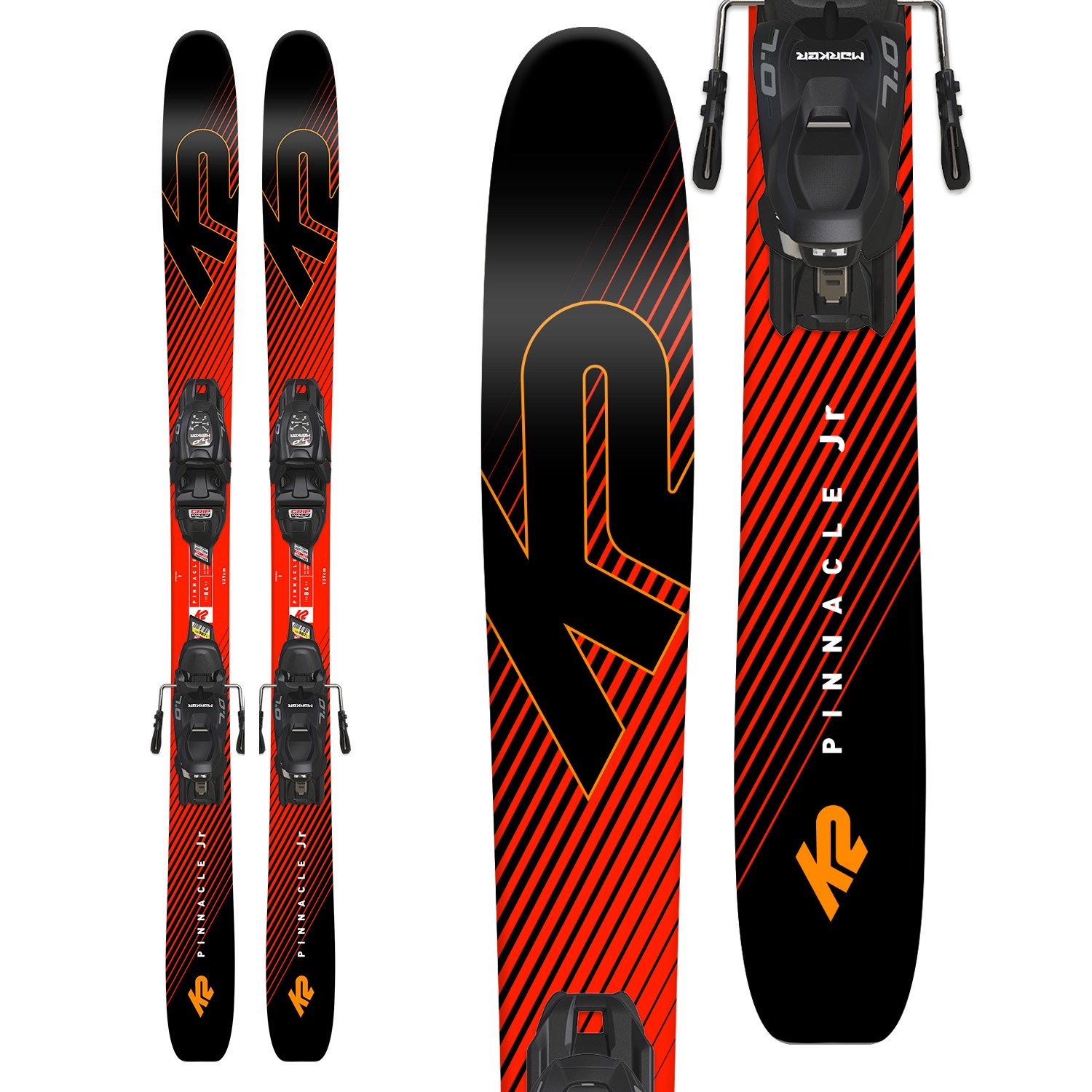 K2 Pinnacle Jr Skis + Marker FDT 7.0 Bindings - Boys' 2019 | evo