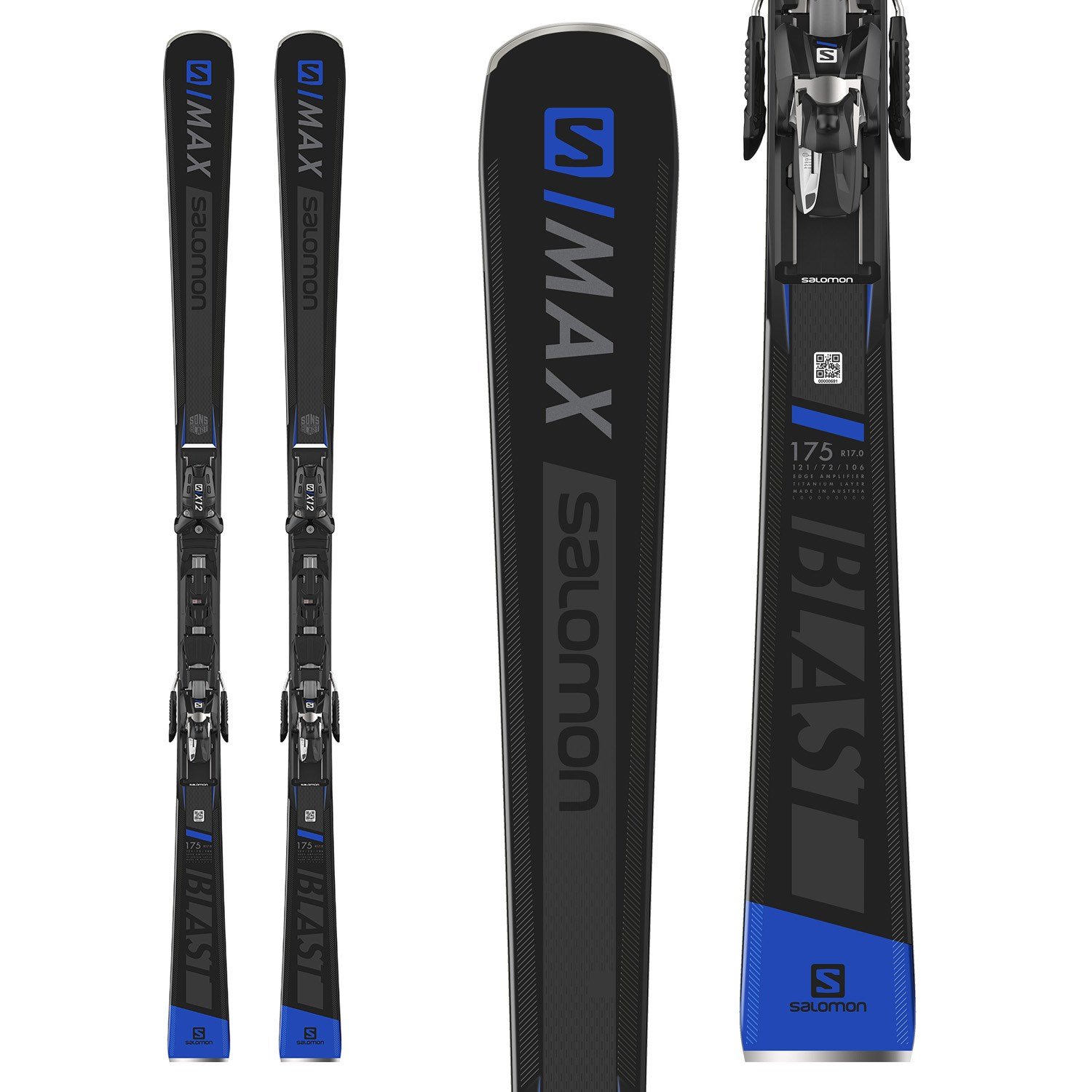 Ban Roos onderdak Salomon S/Max Blast Skis + X12 TL Bindings 2019 | evo