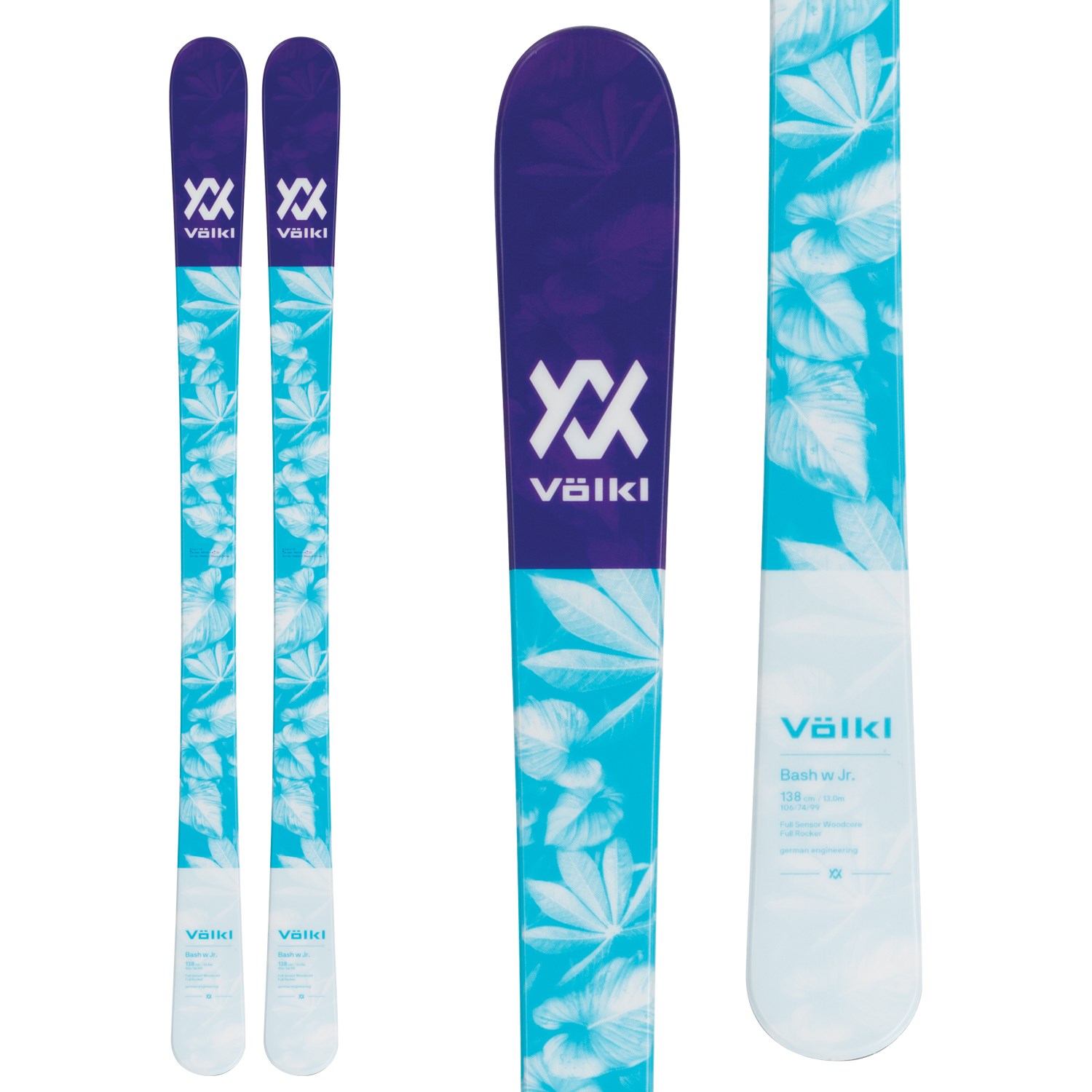 2019 Volkl Bash W JR Skis w/ Marker M7 White Bindings 