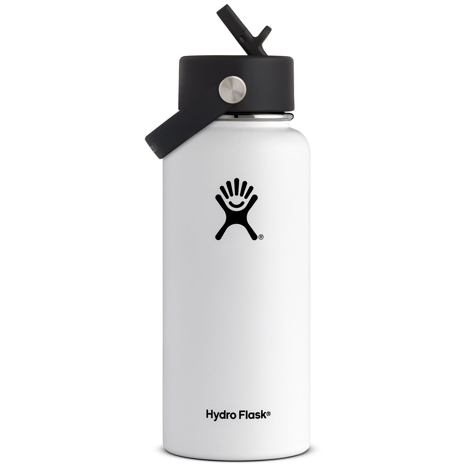white hydroflask with straw lid