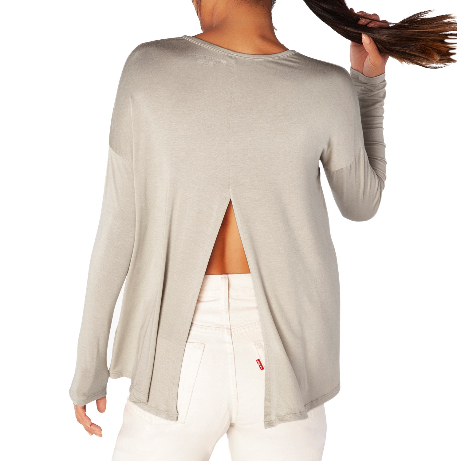 lover rib split back pullover