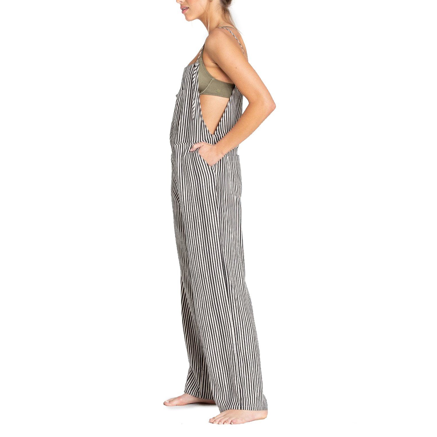 billabong striped overalls