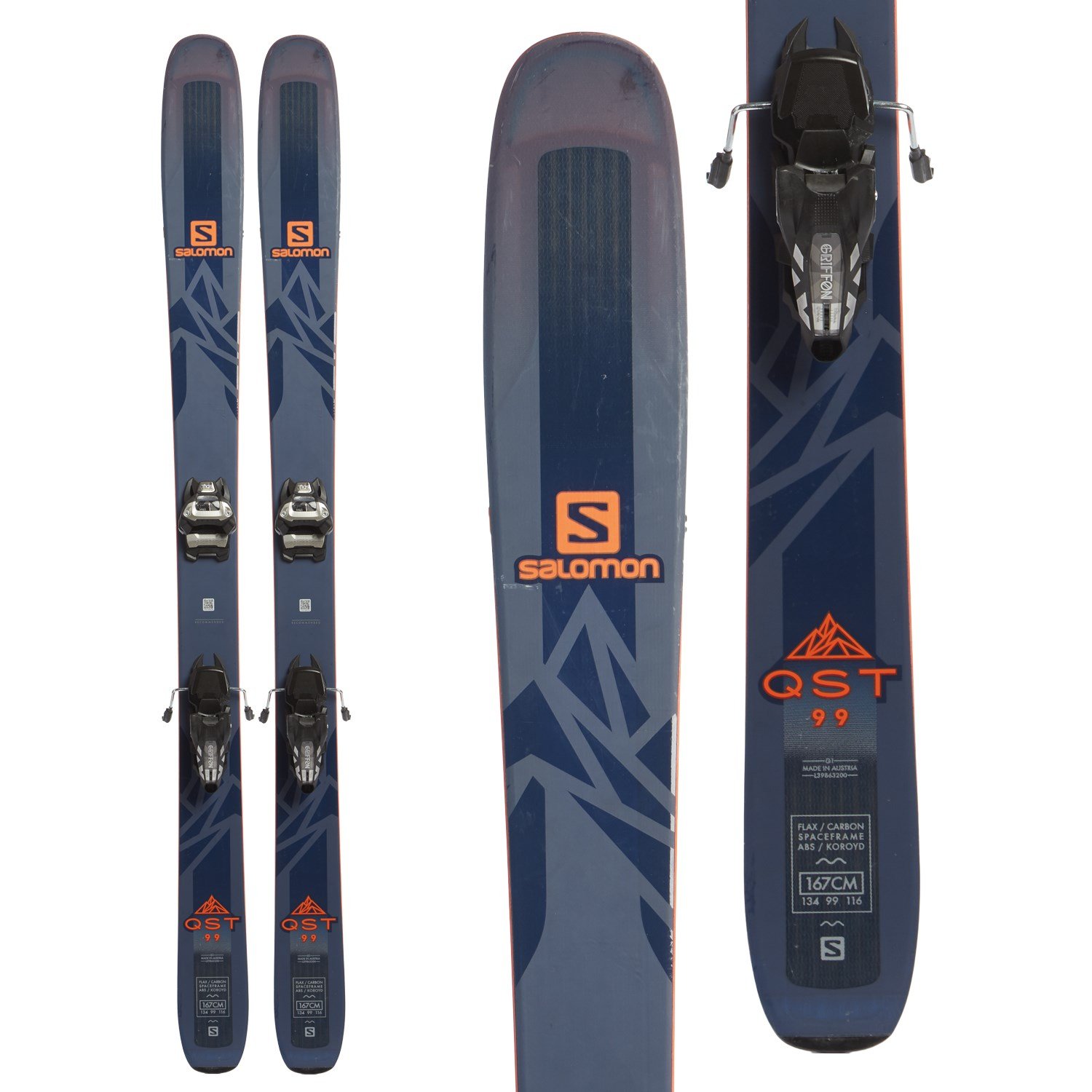 Salomon QST 99 Skis + Marker Griffon 13 ID Ski Bindings 2018