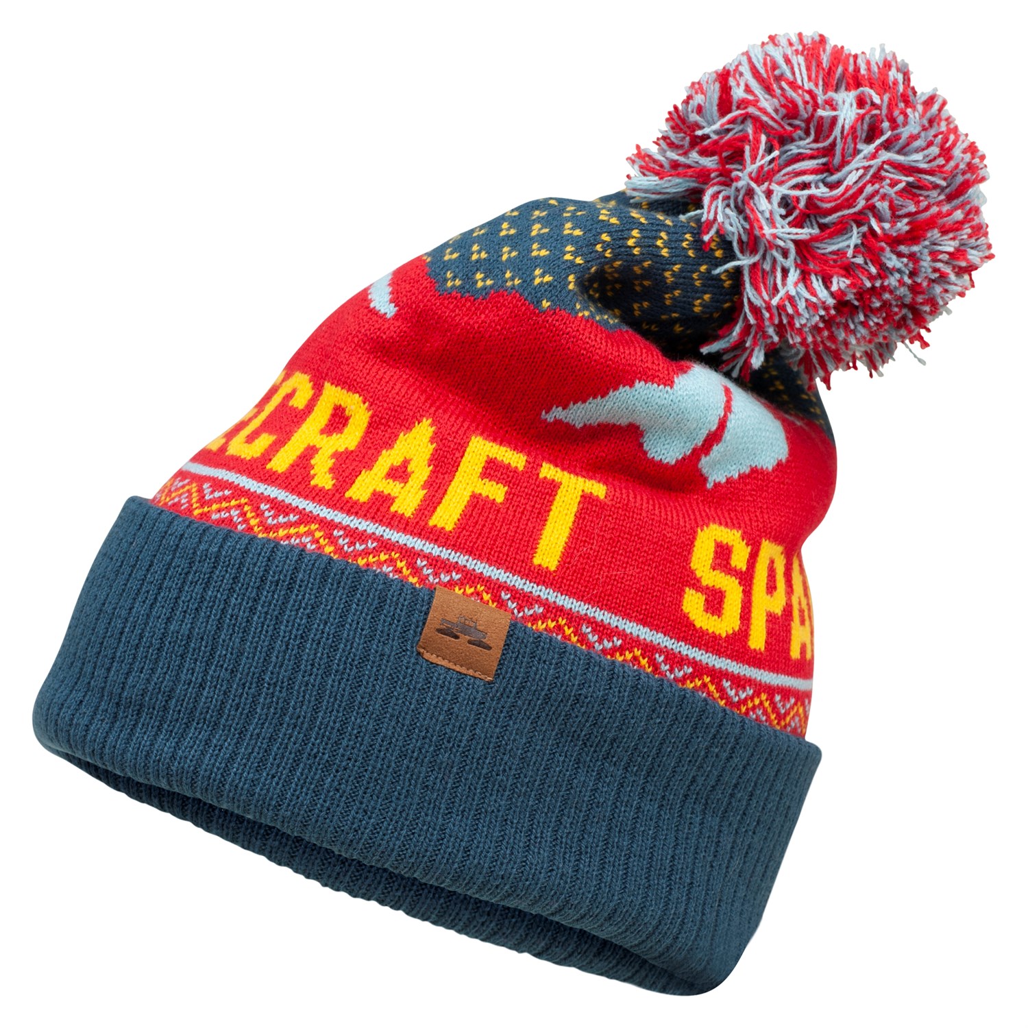 spacecraft snowcat pom beanie