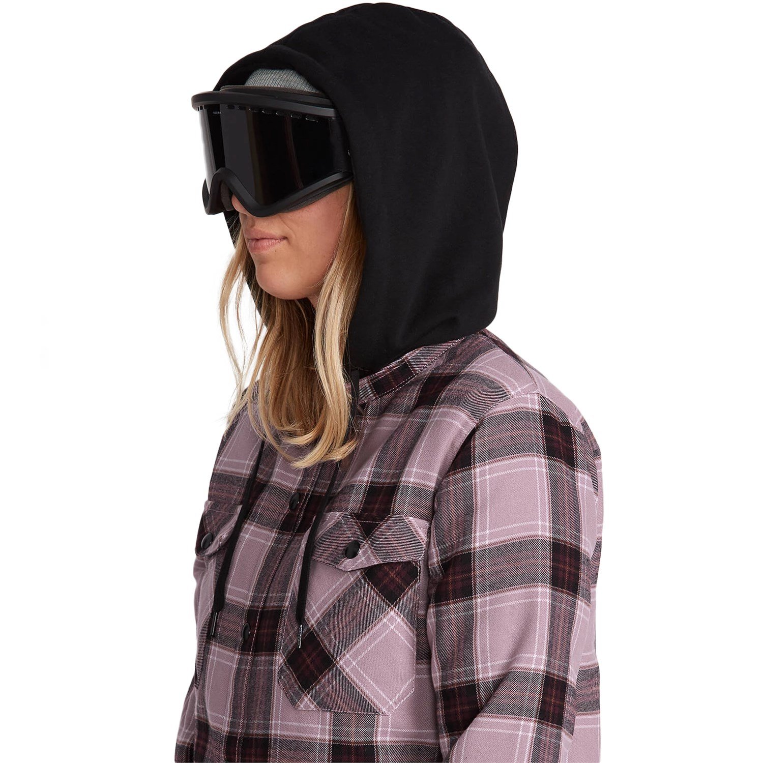 volcom hooded flannel