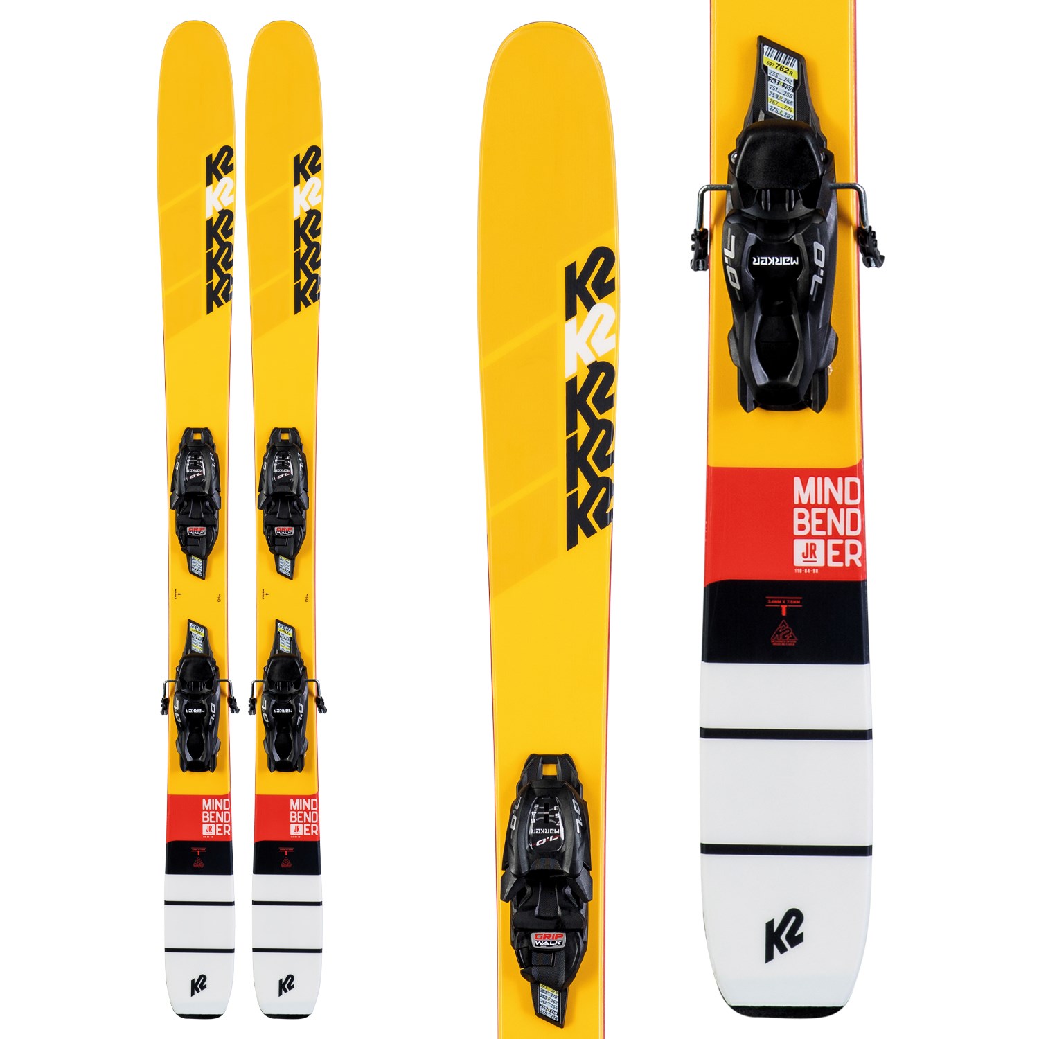 Boys Volkl Deacon Jr Skis VMotion 7.0 Bindings 2020 