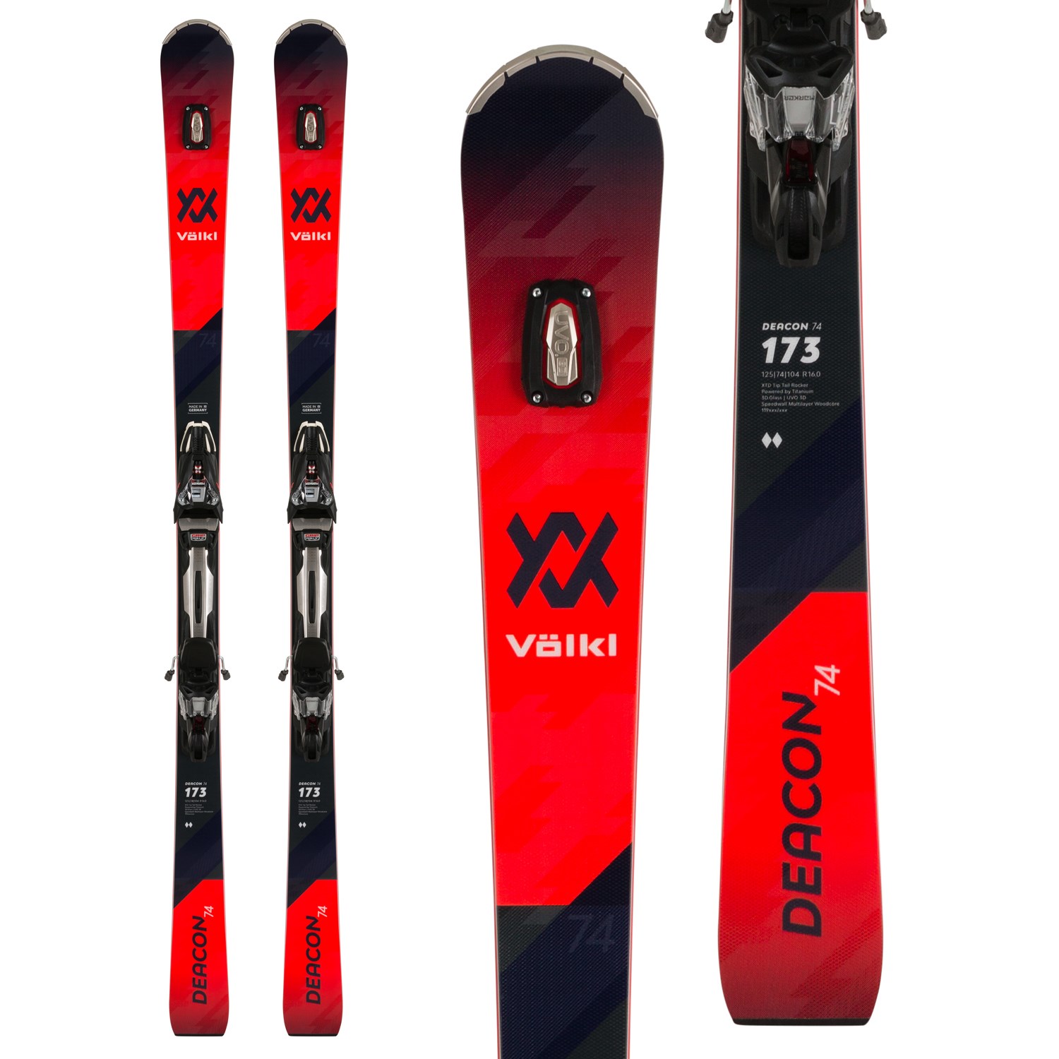Völkl Deacon 74 Skis + rMotion2 12 GW Bindings 2020 | evo