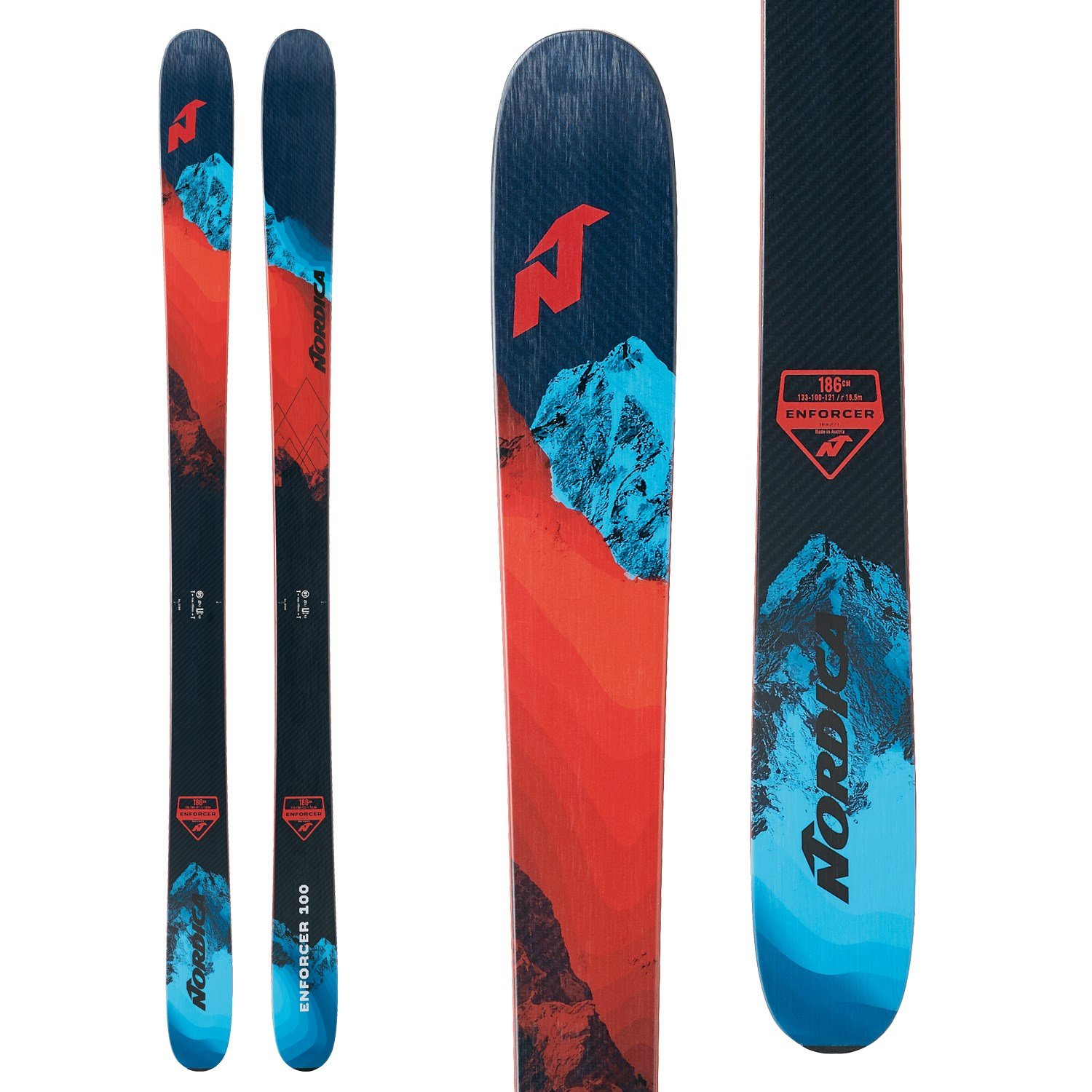 NEW ! Without Bindings / Flat 191cm Nordica 2021 Enforcer 100 Skis 