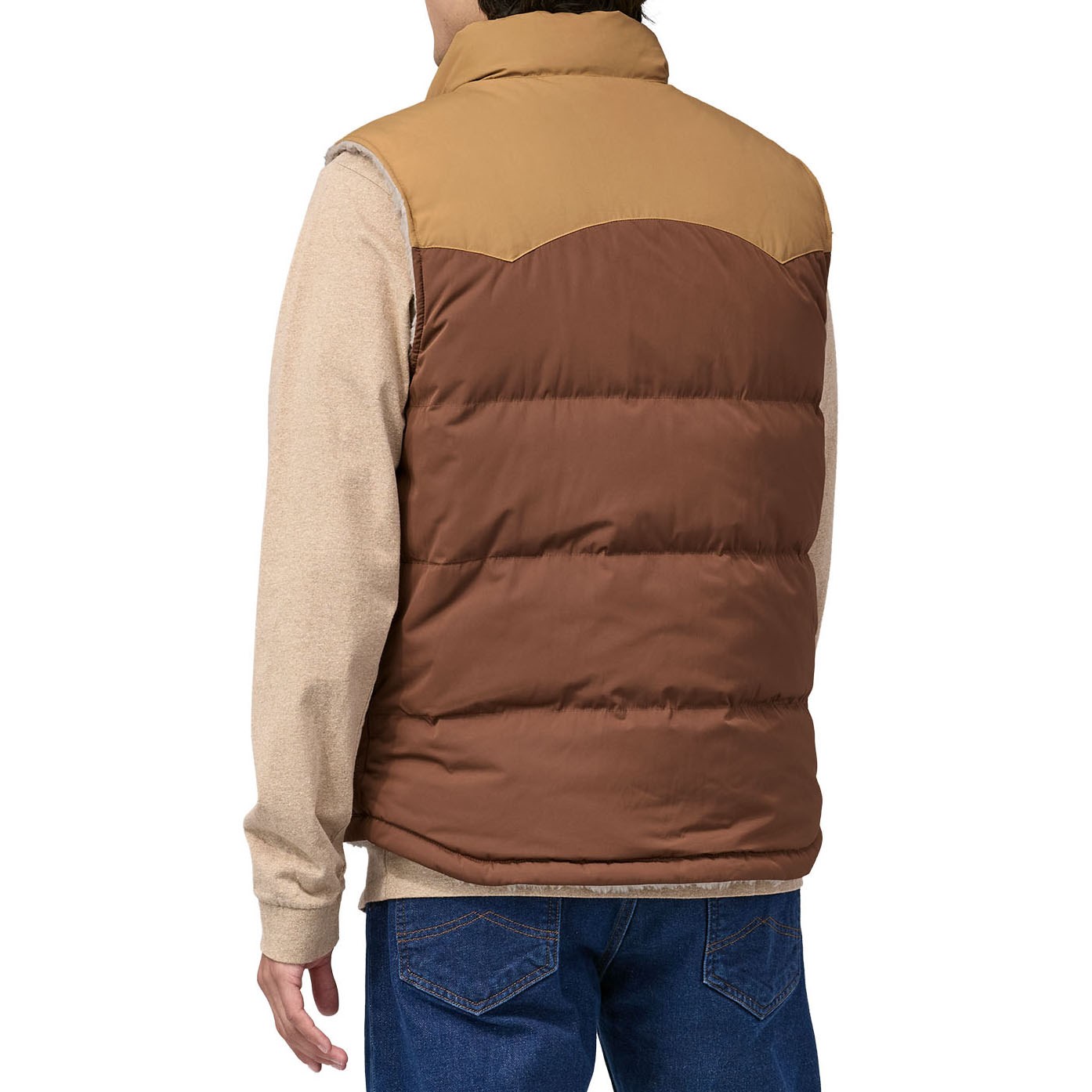 Patagonia men's reversible bivy down vest hot sale mojave khaki