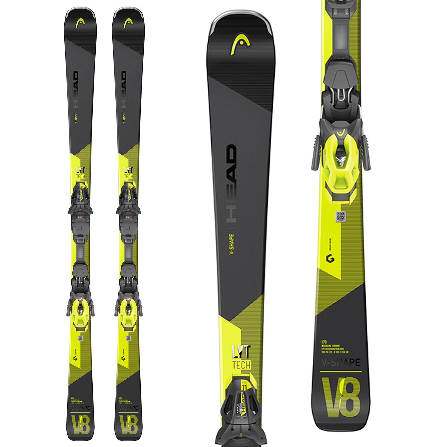 Head V-Shape V8 Skis + PR 12 GW Bindings 2021 | evo