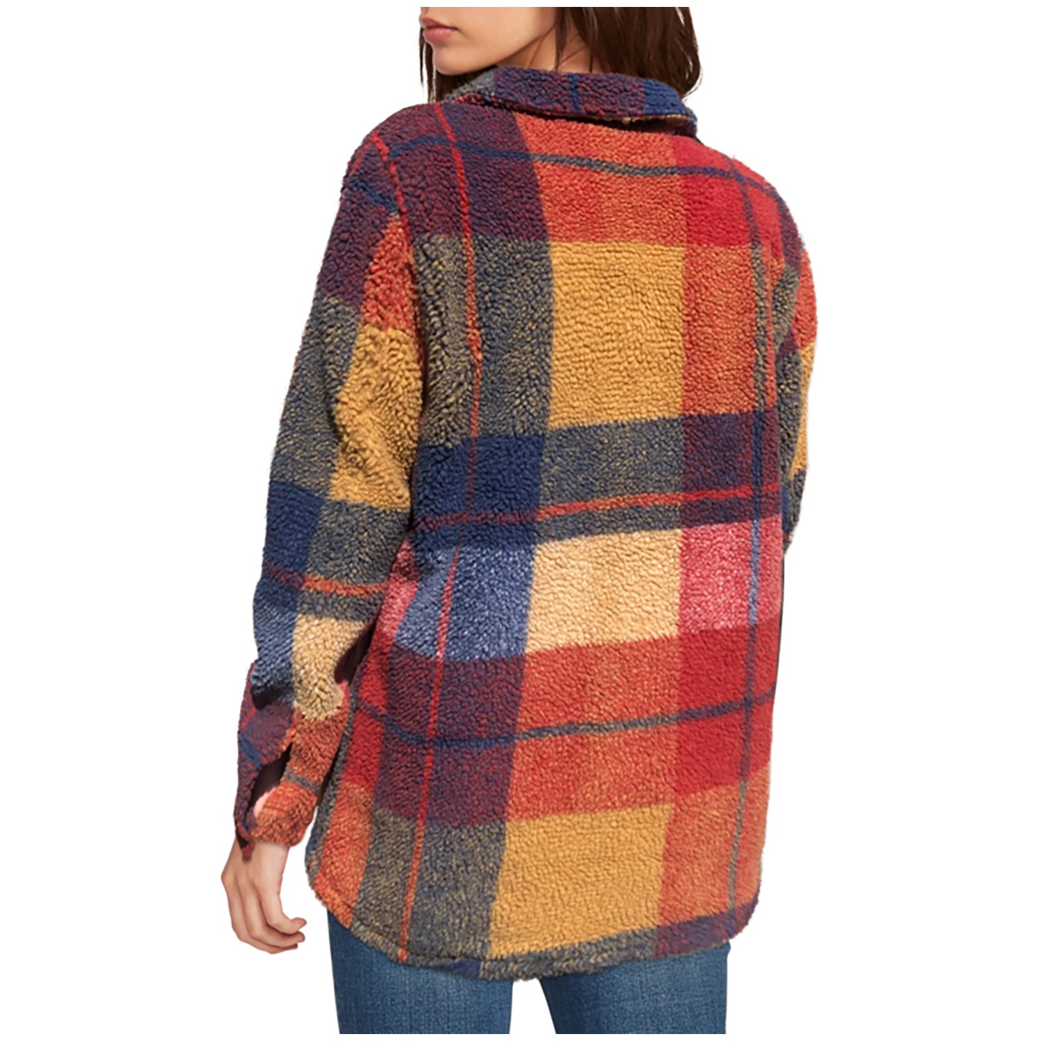 volcom silent sherpa plaid womens jacket