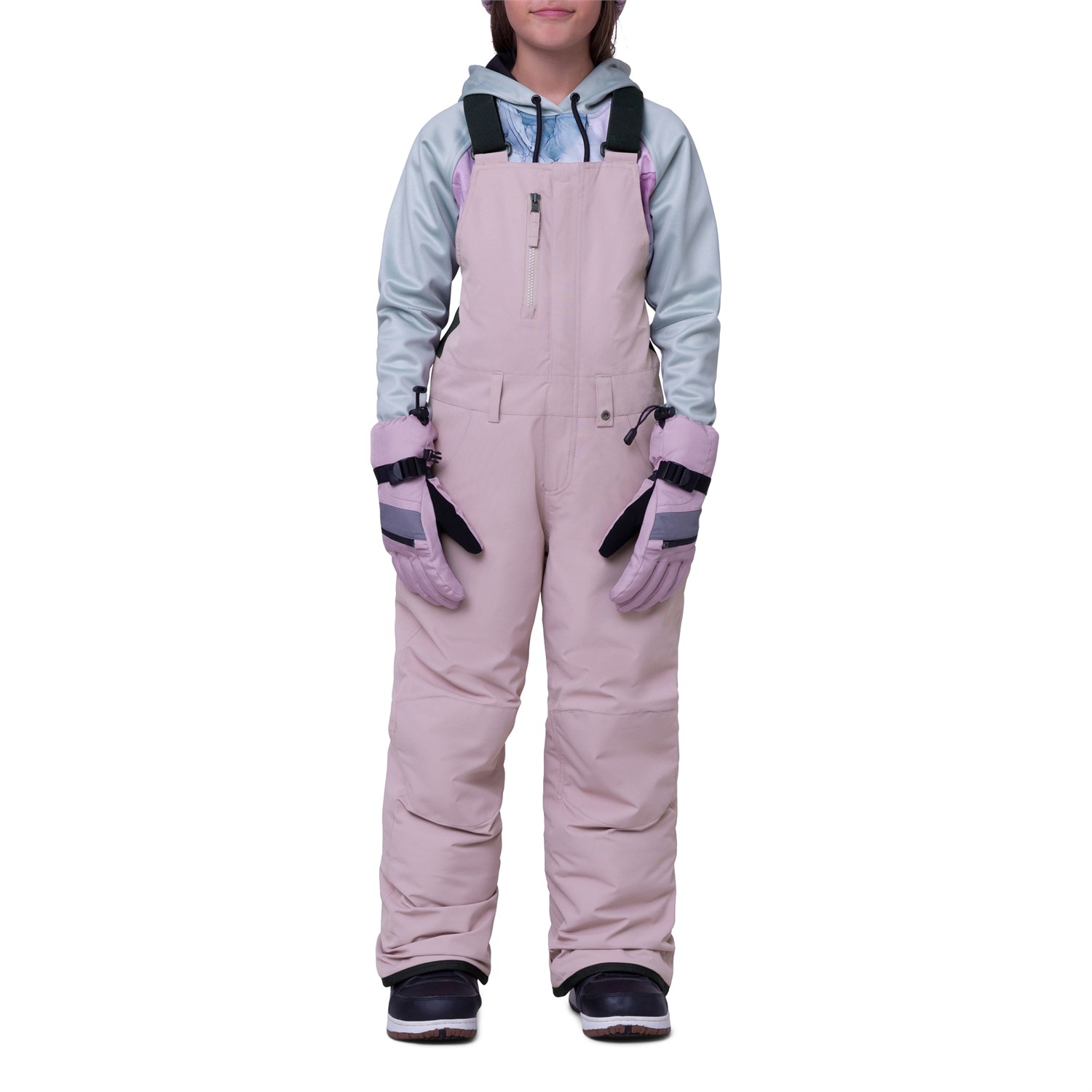 686 Girl's Sierra Insulated Bib Snowboard Pants Hello Kitty Dusty