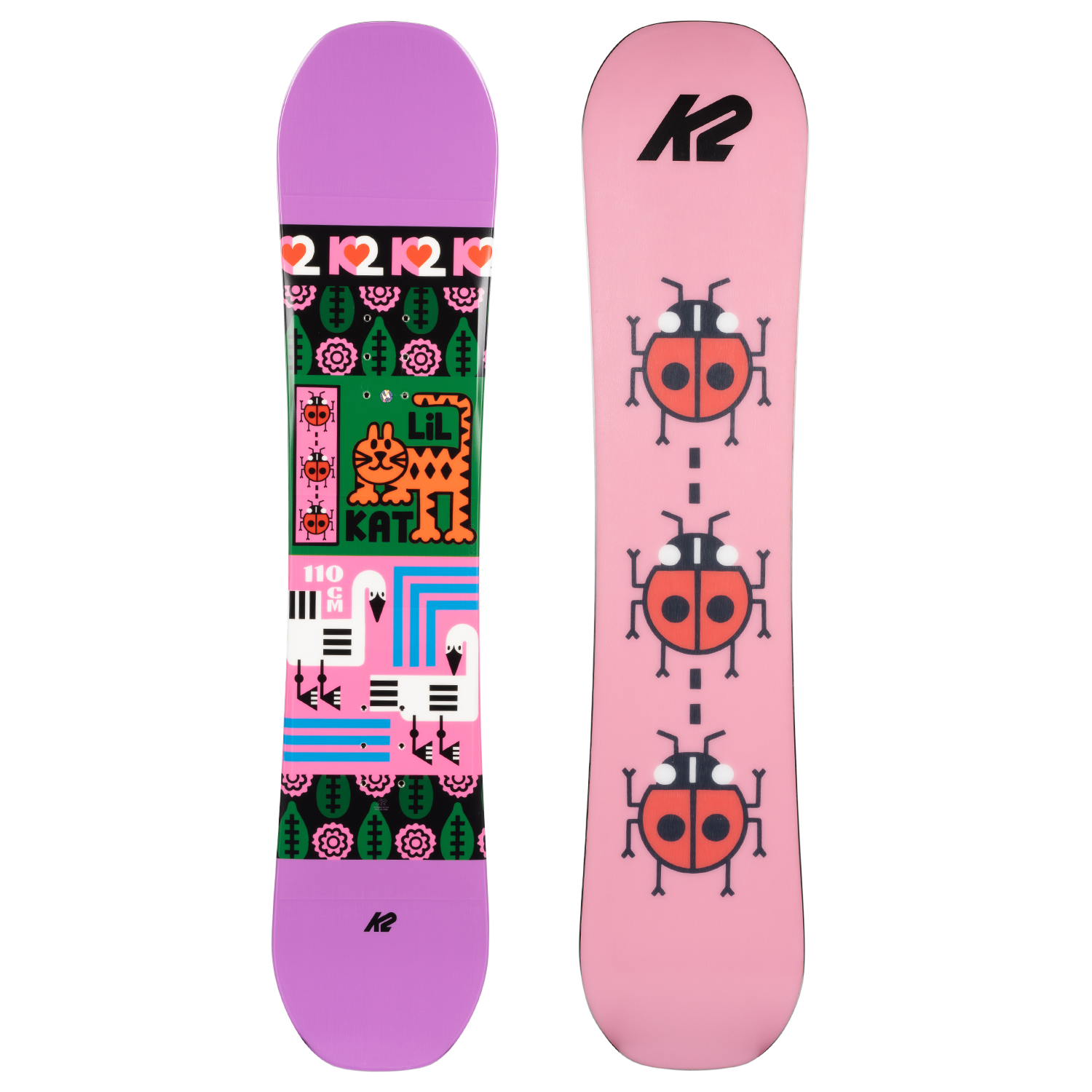 S Attacco per Snowboard K2 Lil Kat Black Pink Bambina 