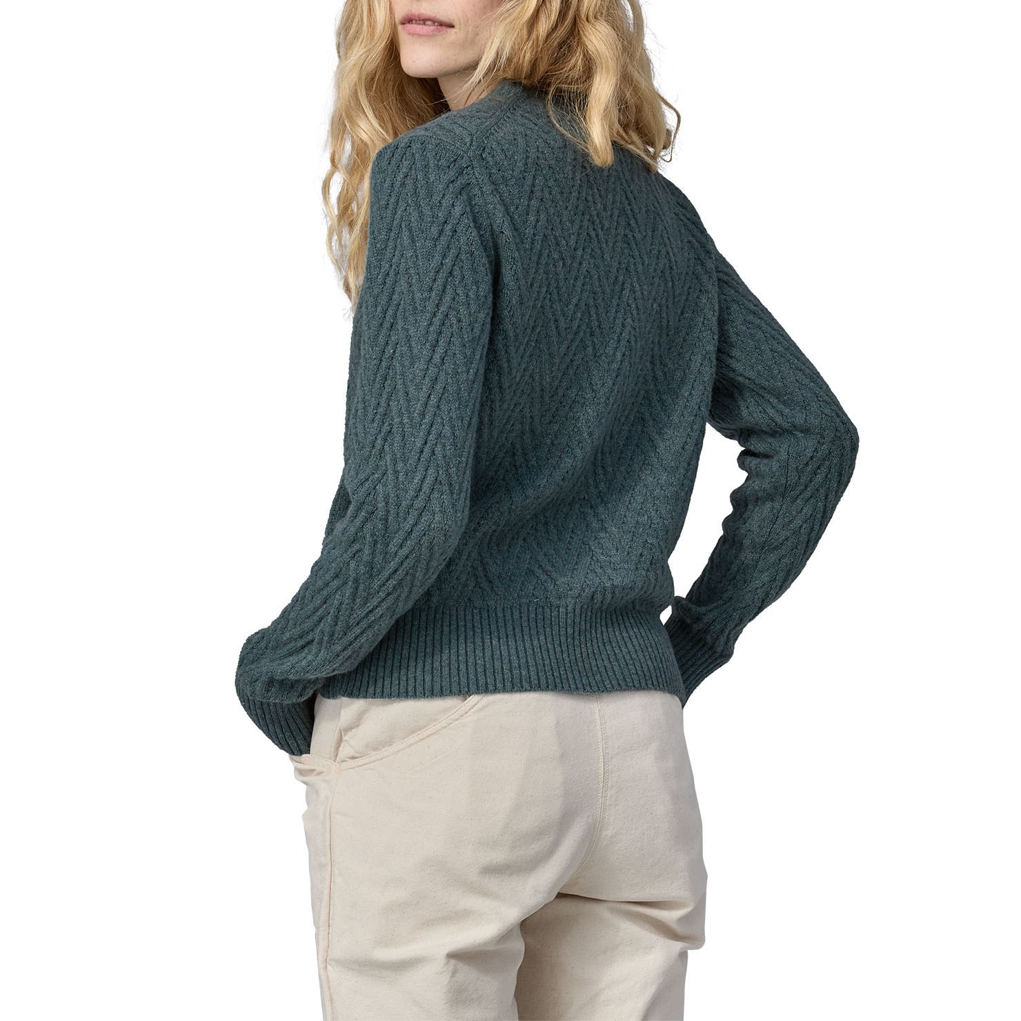Patagonia Recycled Wool-Blend Cable-Knit Crewneck Sweater