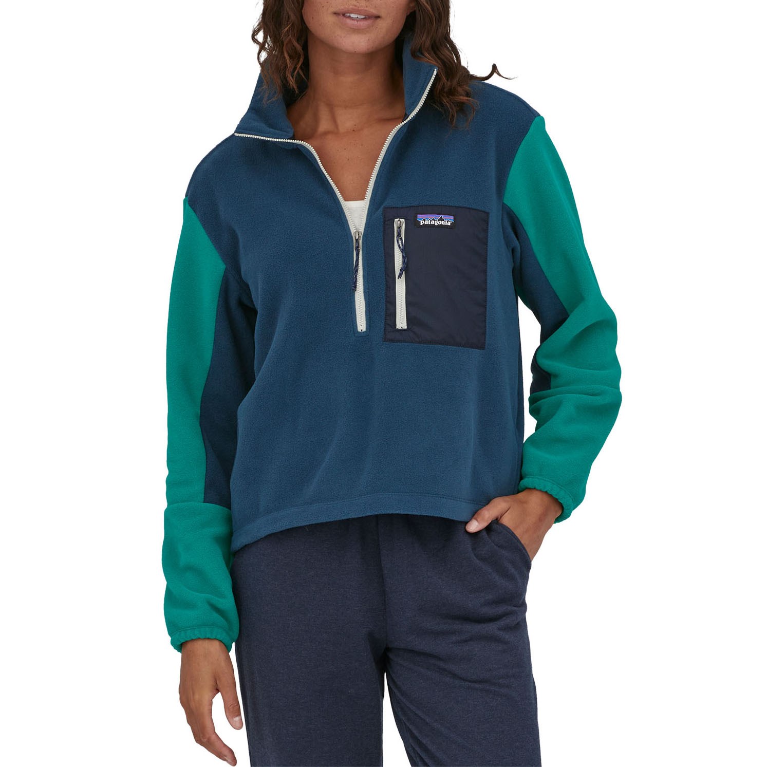 Patagonia Fleece Microdini Half Zip Pullover in Blue Womens Clothing Jumpers and knitwear Zipped sweaters 