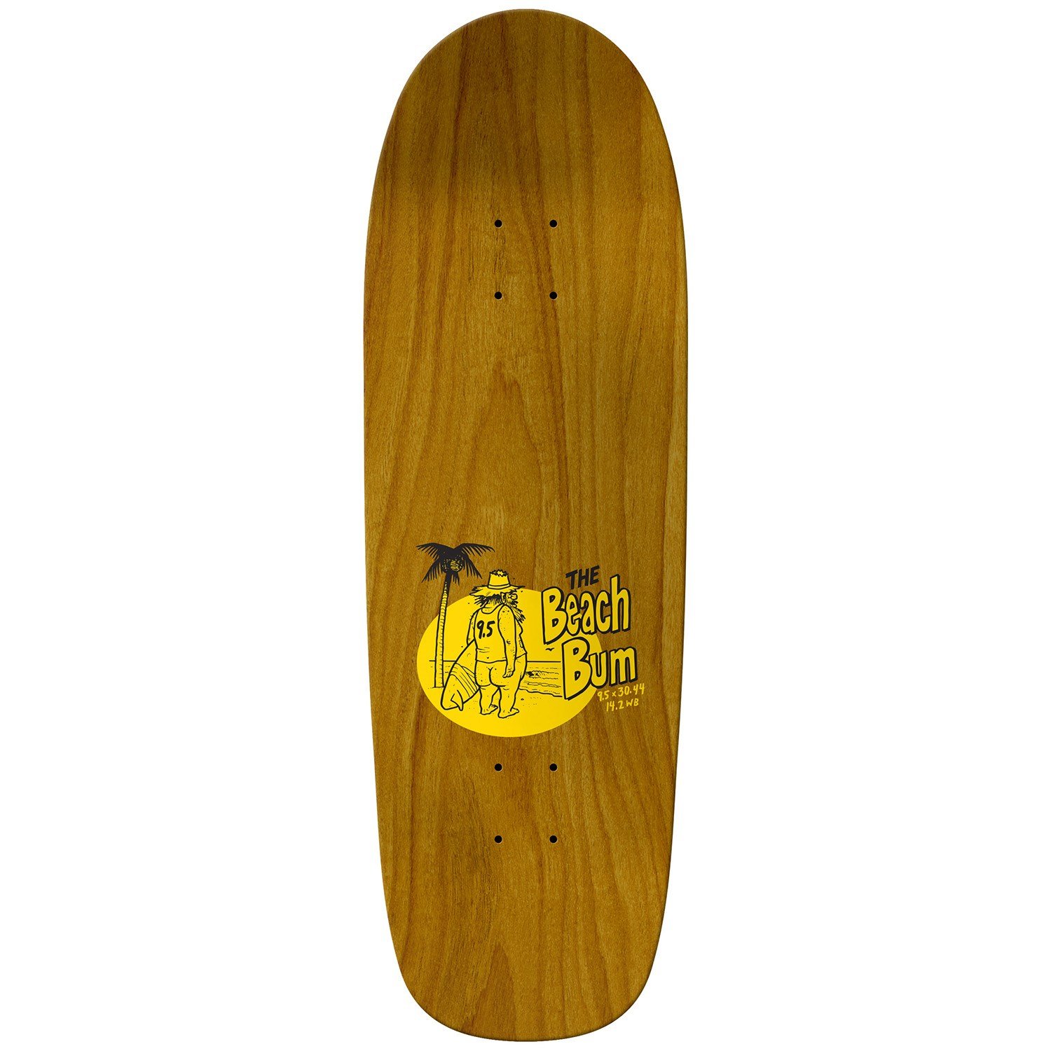 Anti Hero Skateboard Deck Shaped Eagle Beachbum 9.55" x 30.5" Yellow with Gript 