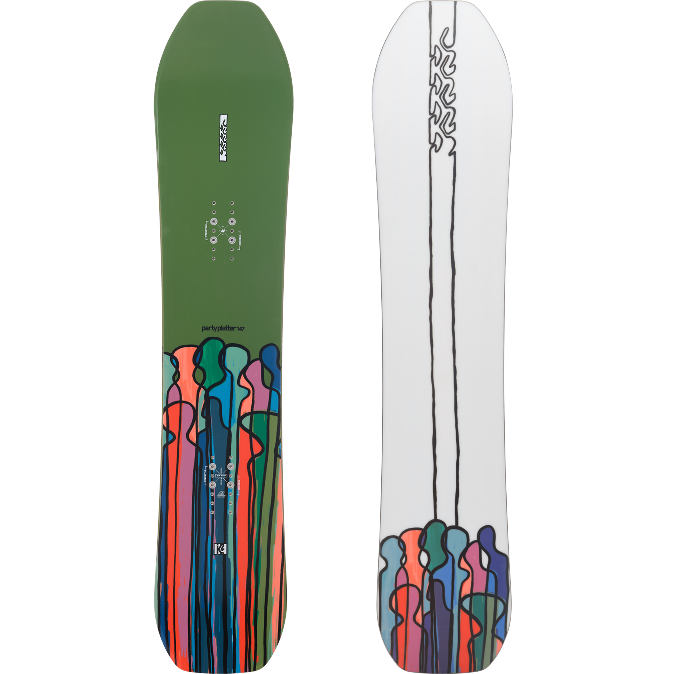 柔らかな質感の K2snowboard パーティープラッター147 ボード