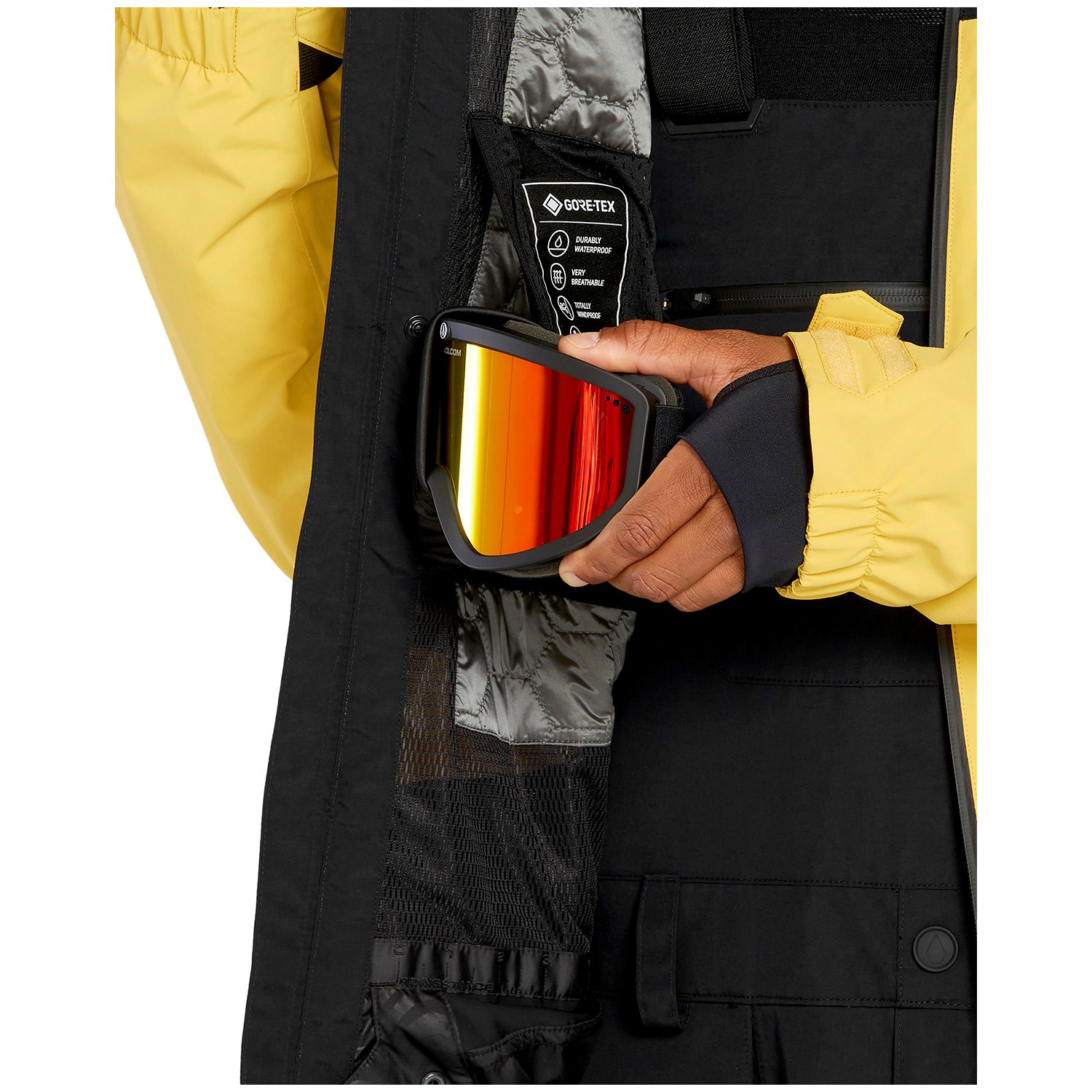 volcom Water Resistant ジャケット VOLCOM Mens L Gore-Tex Jacket - Black