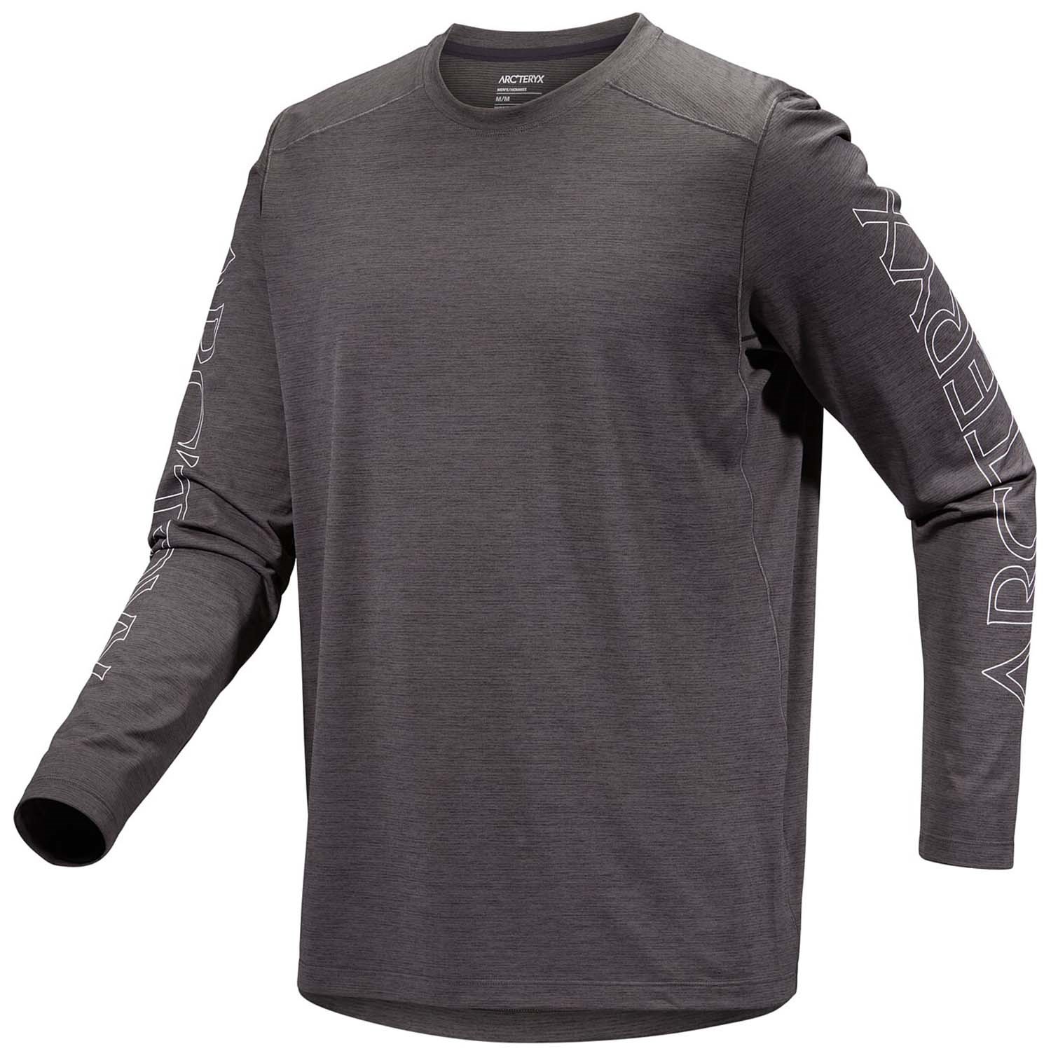 Tシャツ・カットソー Arc'teryx Men's Cormac Logo Long-Sleeve Shirt Black Heather Arc'teryx Men's Cormac Logo Shirt LS