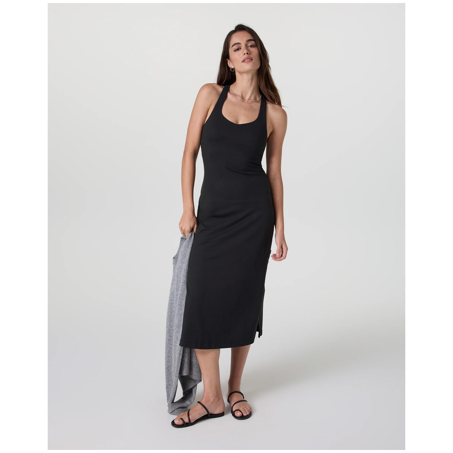 white christmas dresses Vuori Women's Halo Racerback Dress in Kale – The Backpacker main image 1