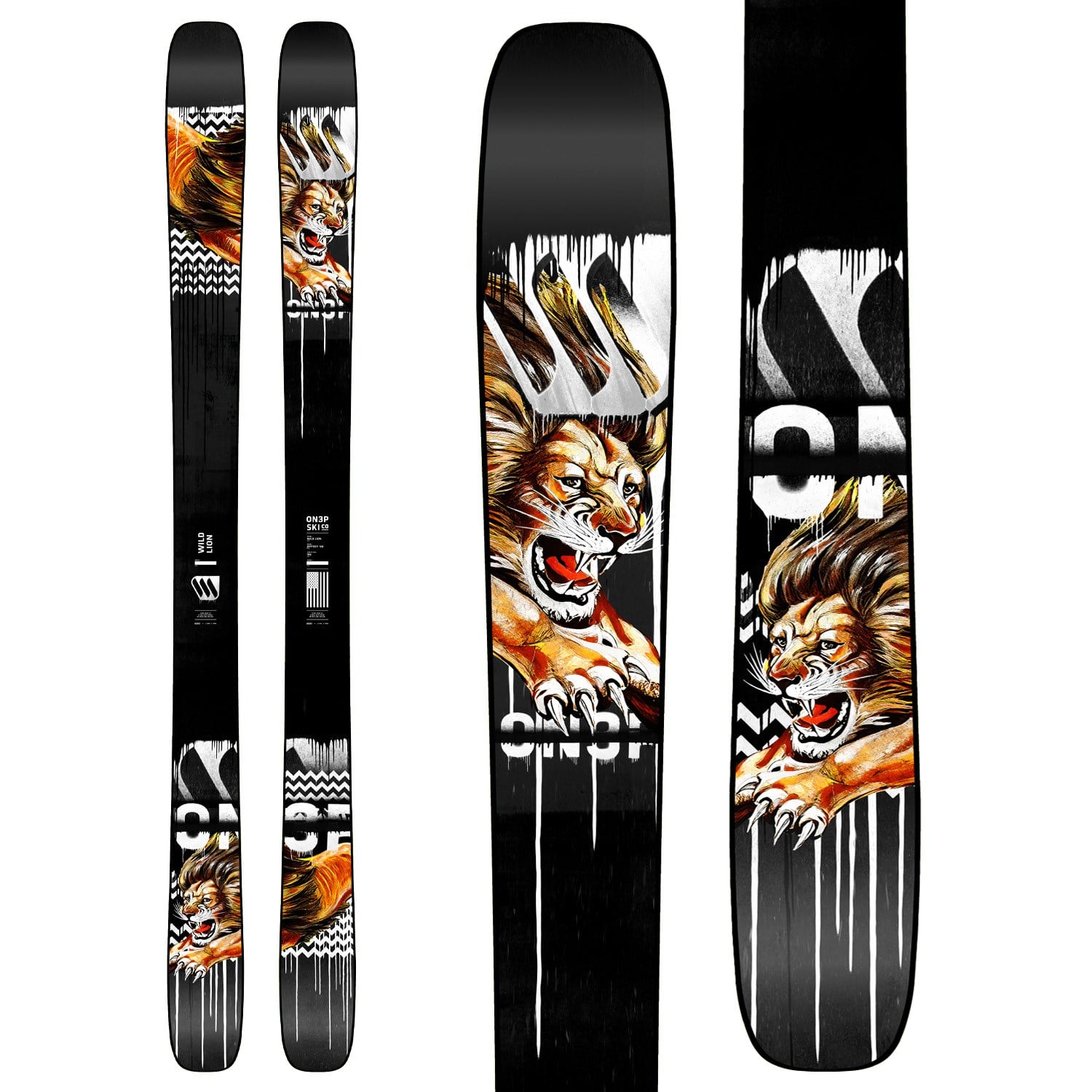 ON3P Jeffrey 100 Wild Lion Skis 2026 | evo