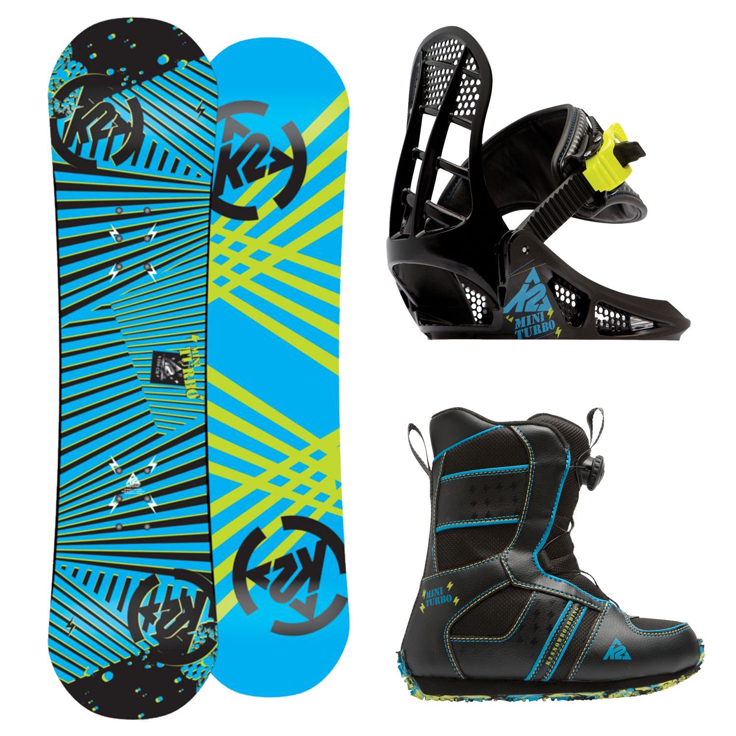 K2 Grom Pack Complete Jr. Snowboard Package Mini Turbo