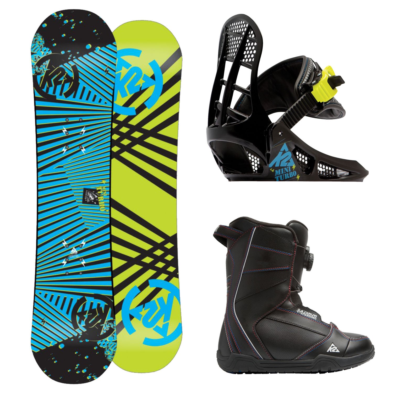 K2 Grom Pack Complete Jr. Snowboard Package Mini Turbo Rocker