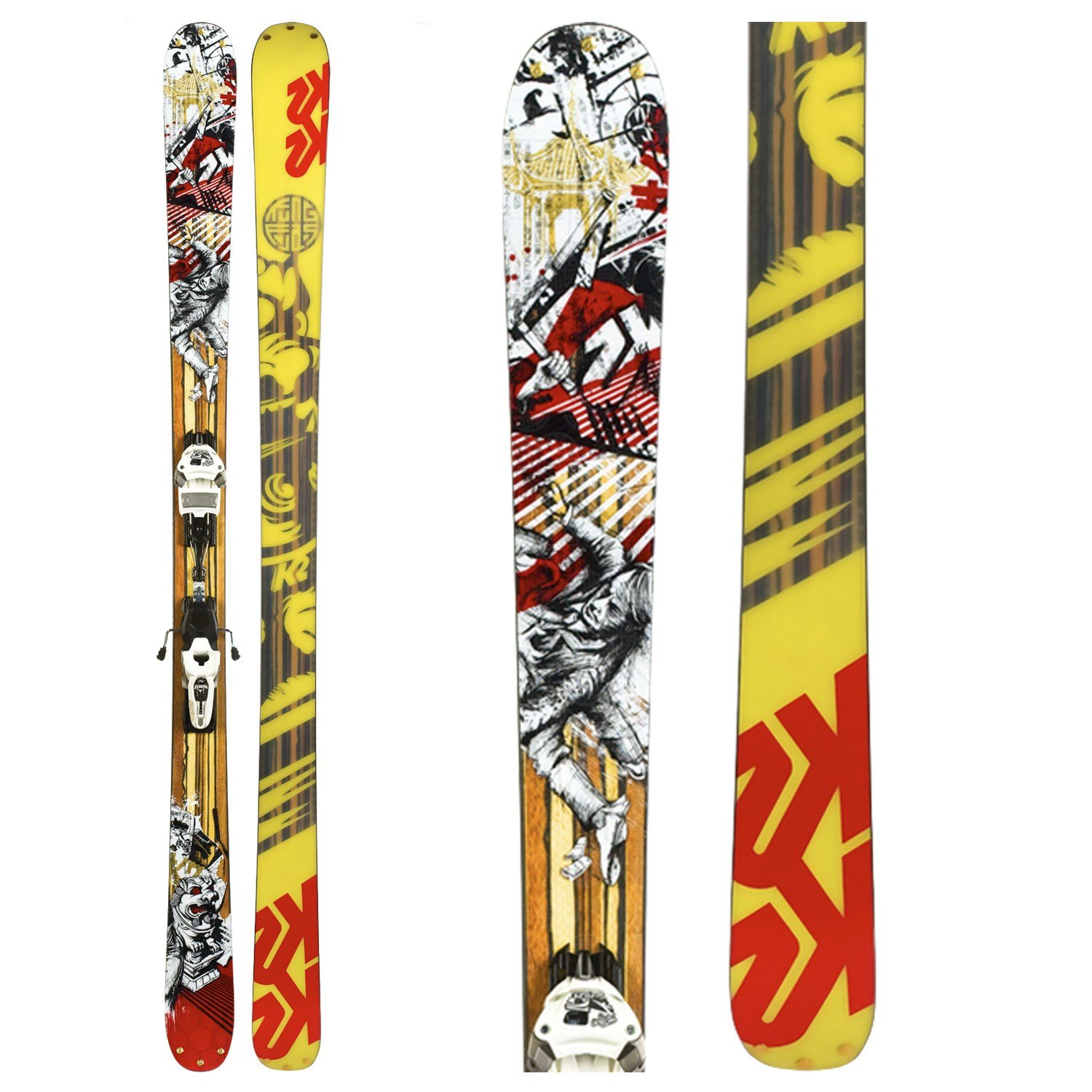 K2 Kung Fujas Skis + Marker Griffon Schizo Bindings 2010 | evo Canada