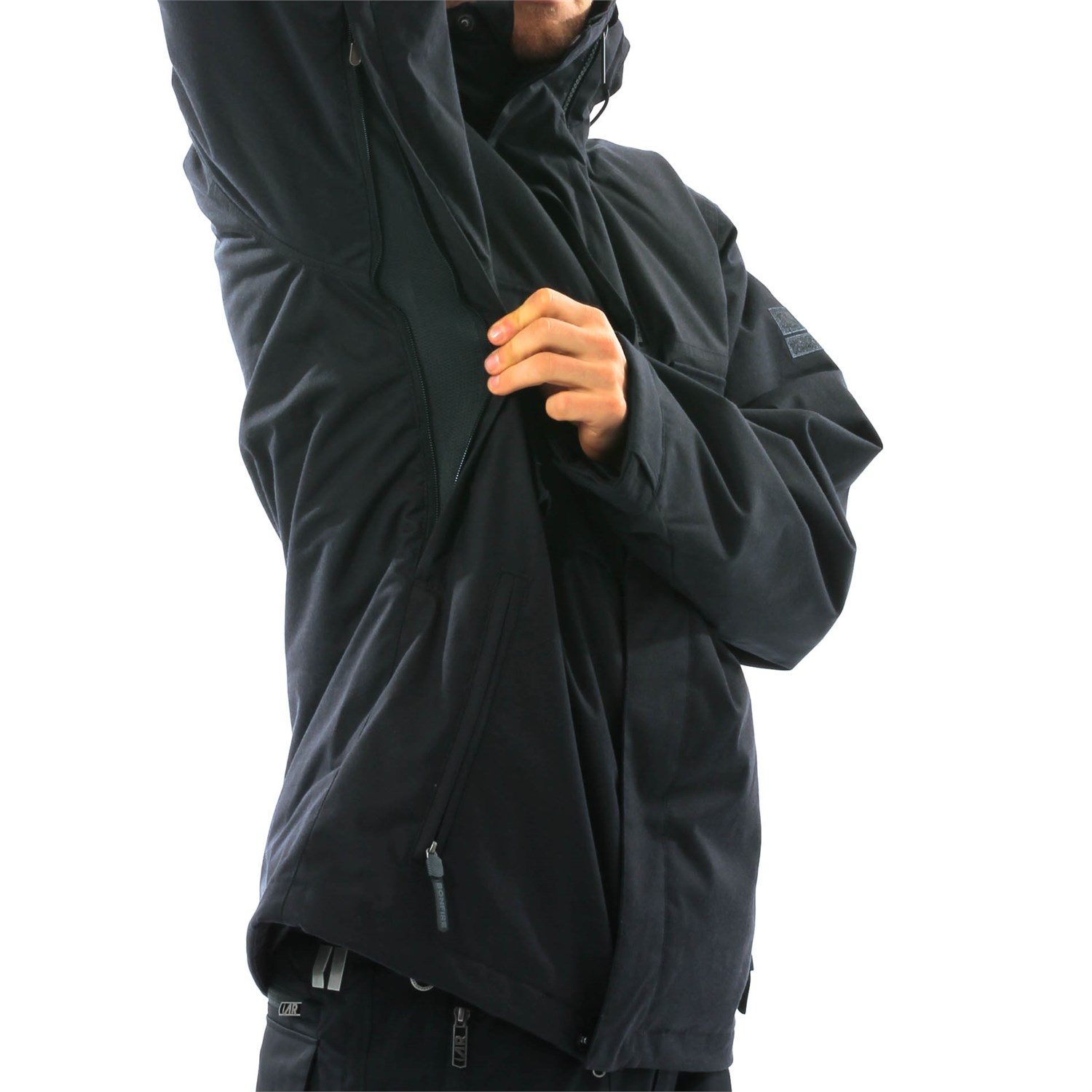 BONFIRE ブラック フードジャケット S/P BK.jpg