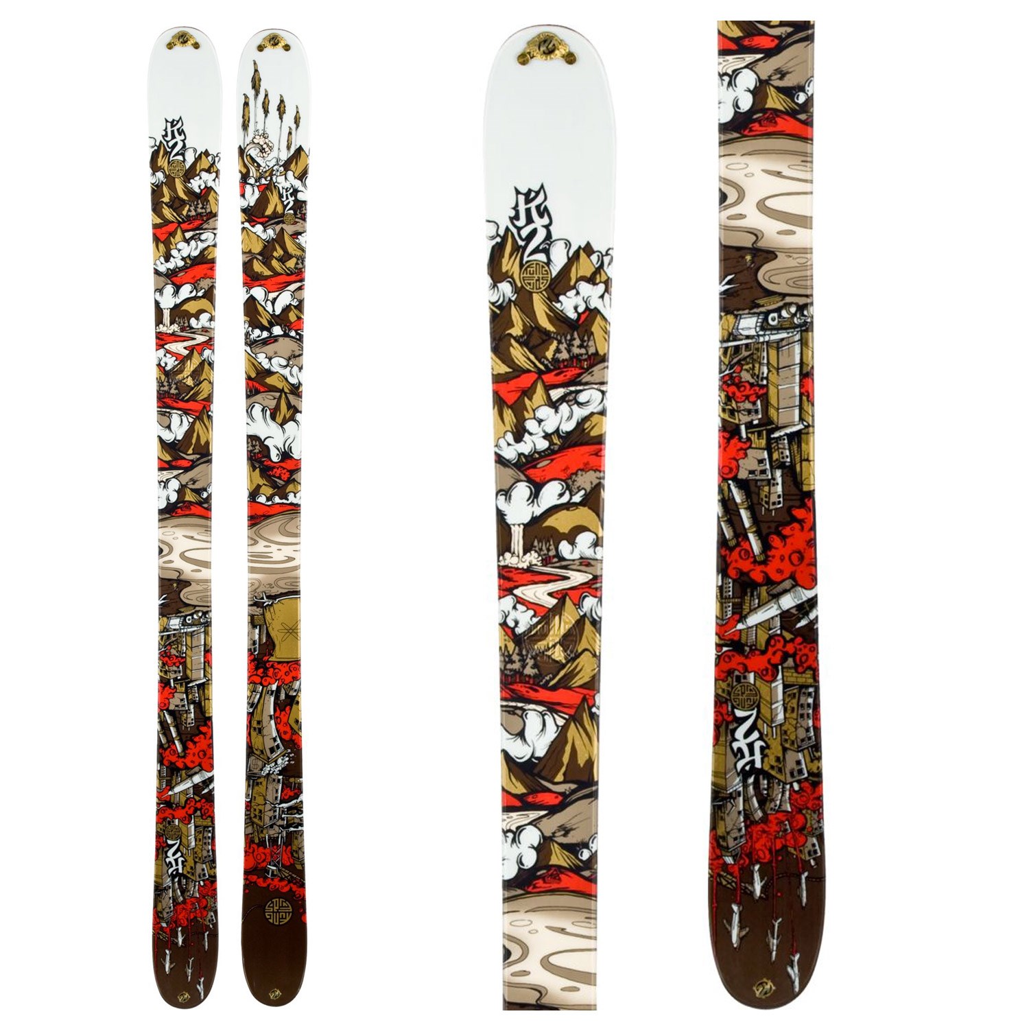 K2 Kung Fujas Skis + Marker Griffon Schizo Bindings 2011 | evo Canada