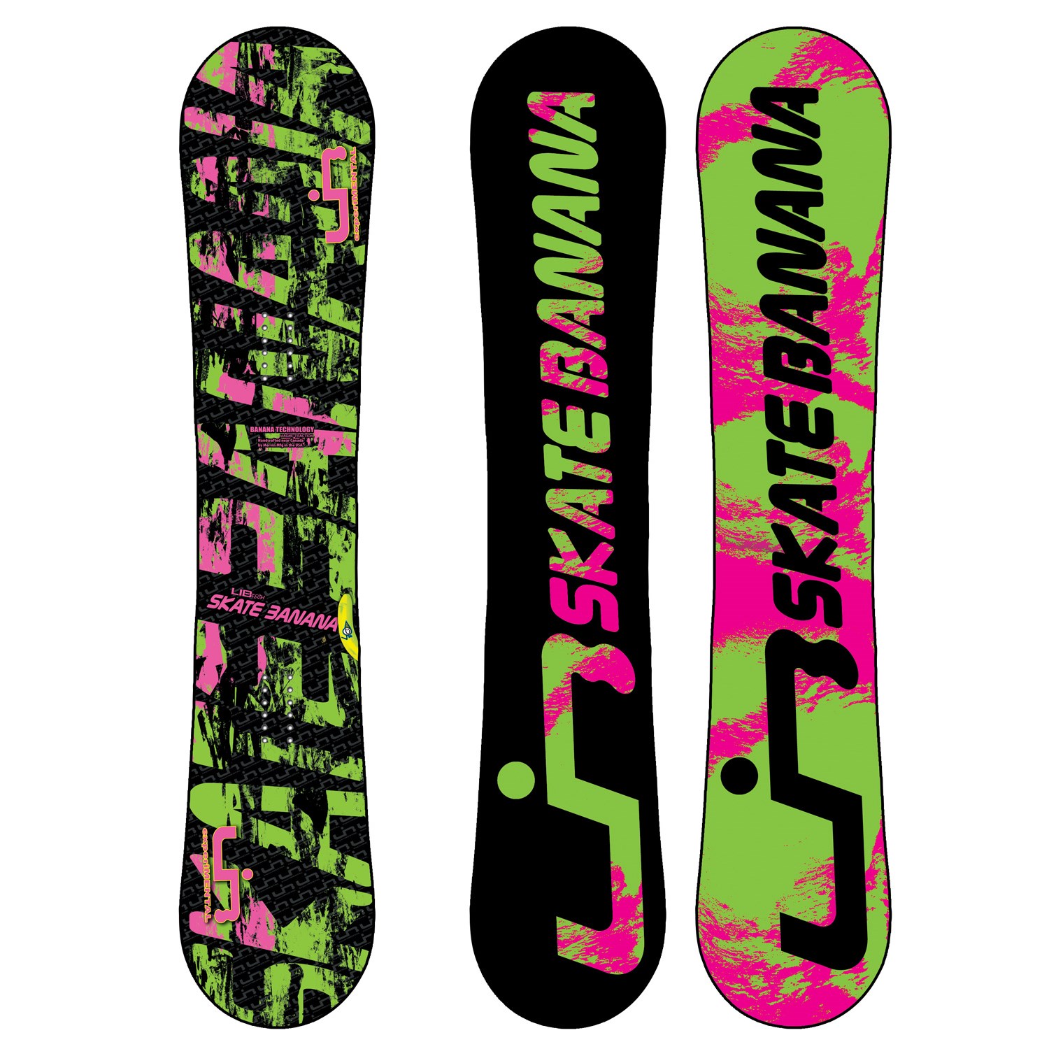 Lib Tech Skate Banana BTX Banana Rocker (Pink/Green) Snowboard