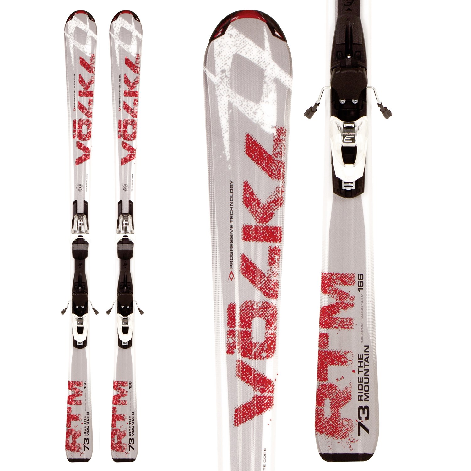 175 cm Volkl Ski occasion Volkl RTM 76 fixations Qualité A 