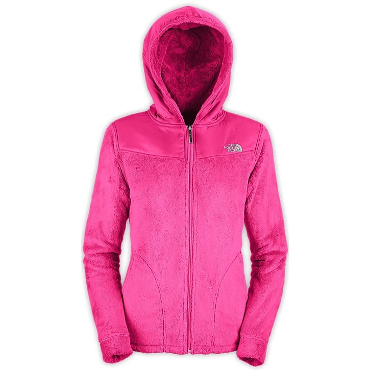 pink fuzzy north face jacket