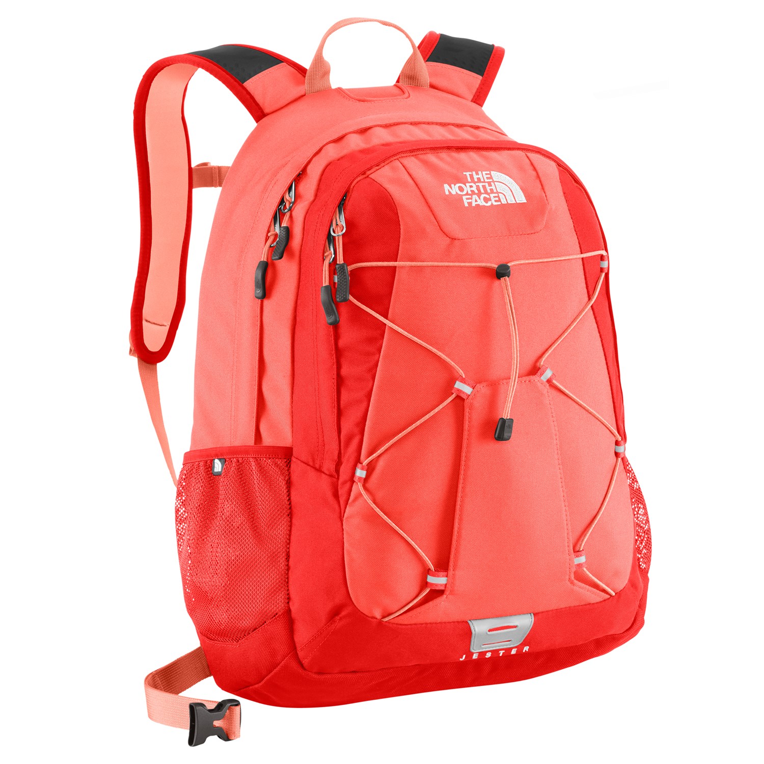 all red north face backpack