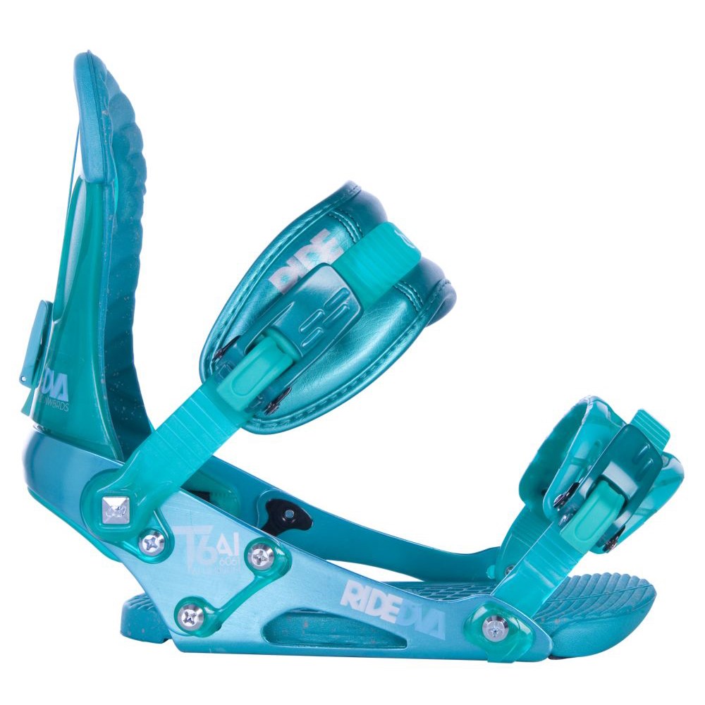 light blue snowboard bindings
