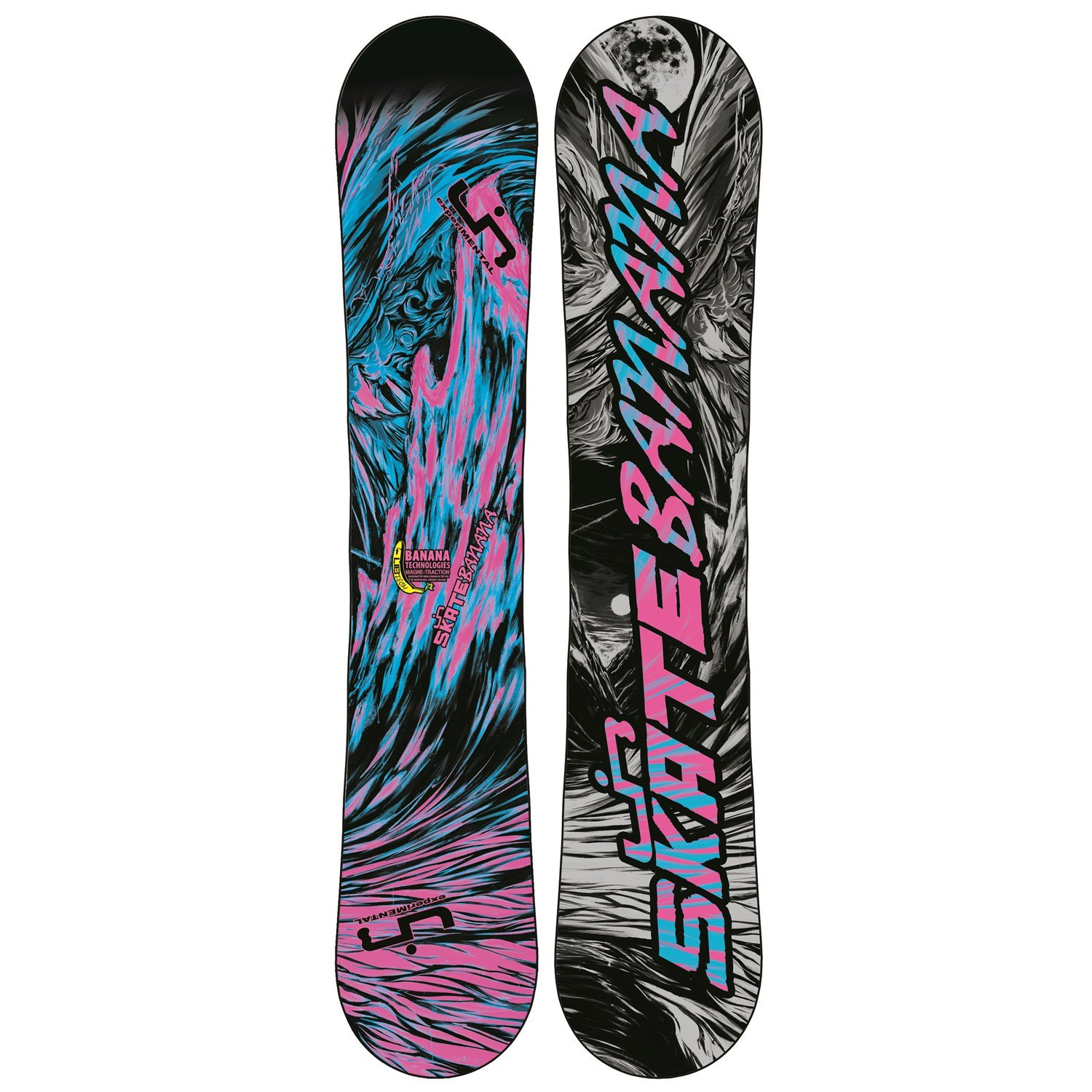 pink and blue snowboard