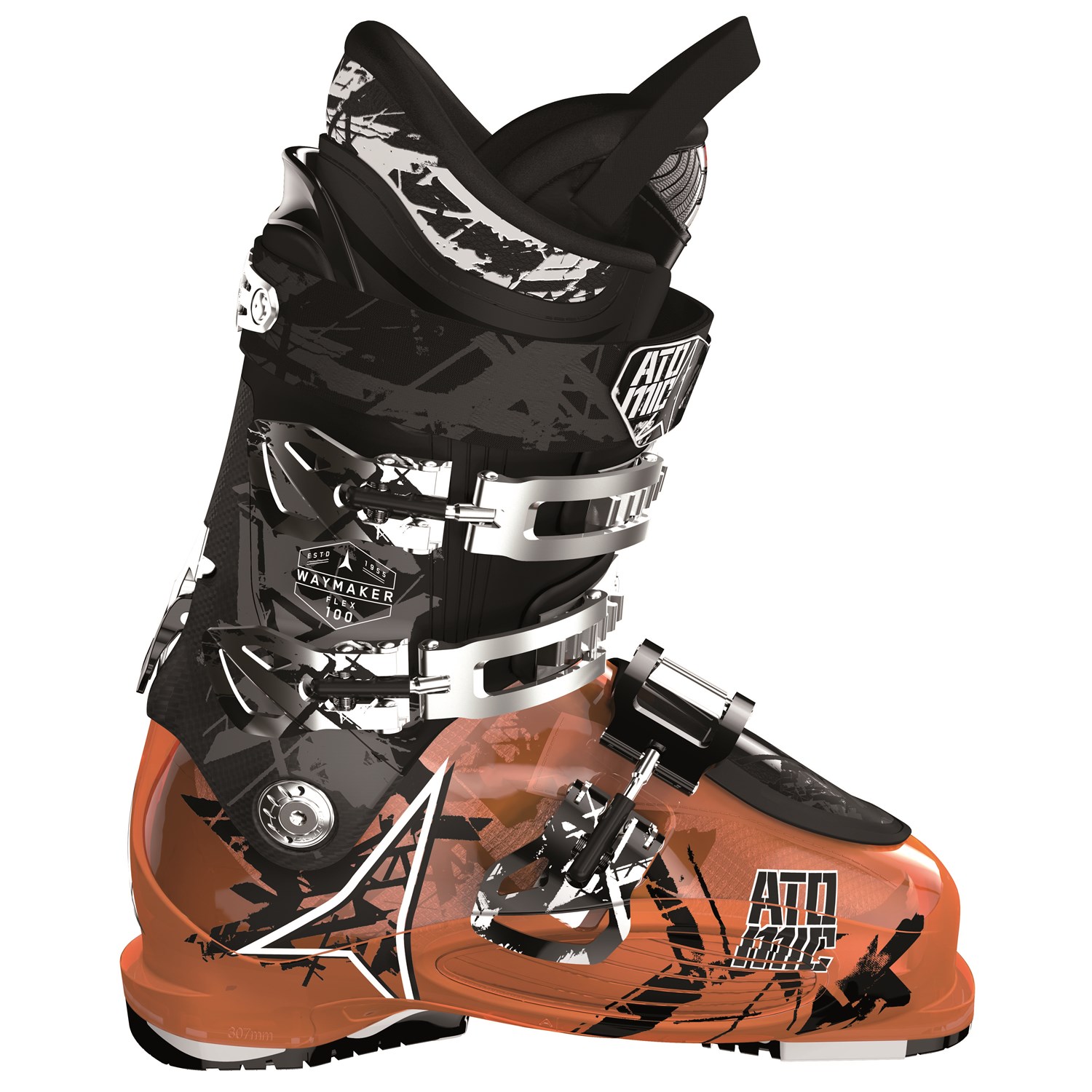 2014 Atomic Waymaker Carbon 100 Purple & Black 26.5 Women's Ski Boots 