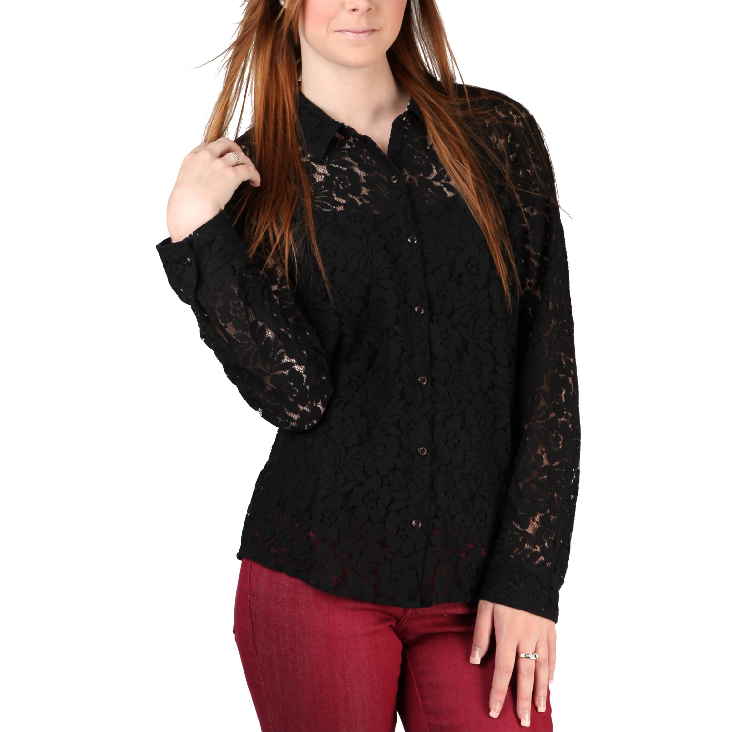 Classic Lace L/S Button Down Shirt 