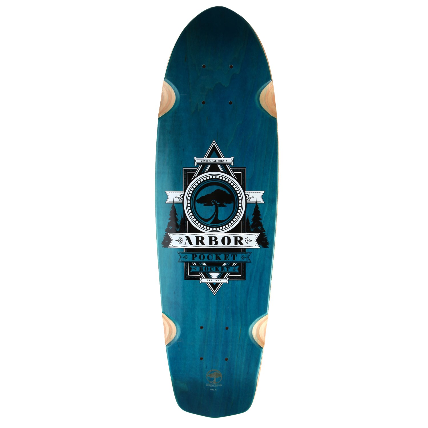 Arbor Pocket Rocket 27 Bamboo Complete - White/Teal - Skater HQ