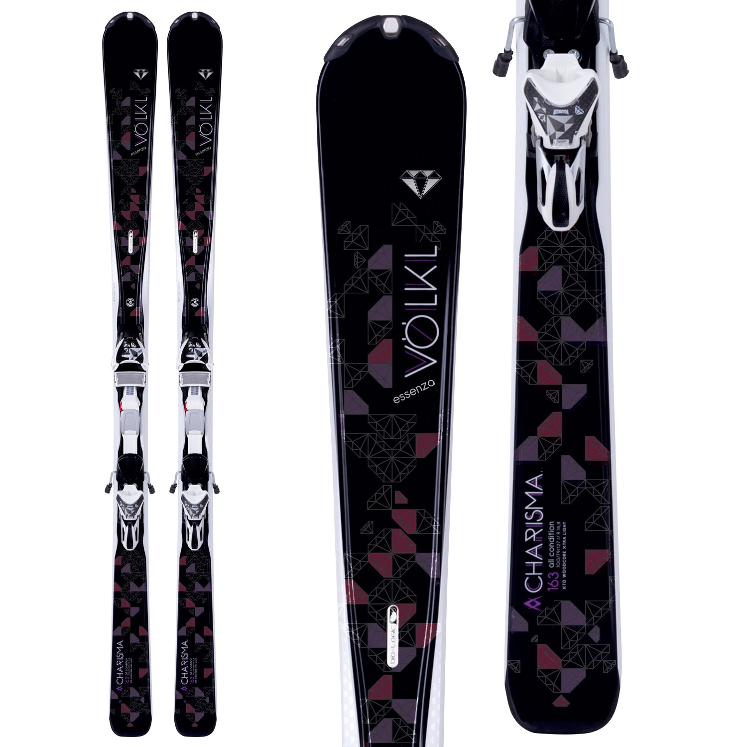 Volkl Charisma Skis + iPT eMotion 11.0 Bindings - Women's 2016