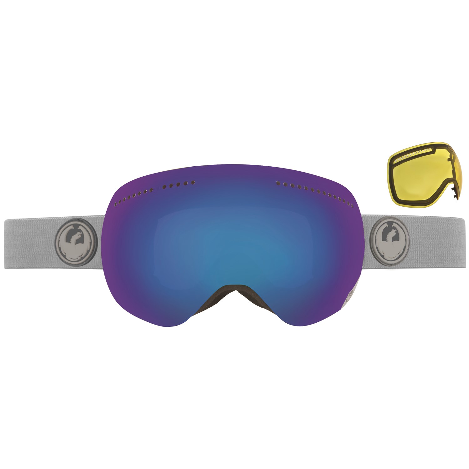 Dragon APXs Goggles-Gigi No Brainer/Jet Ionized & Yellow-Blue Ion Lenses & Case 