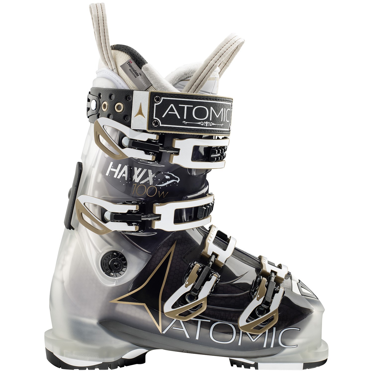 Atomic Hawx 100 Ski Boots Women's Sz 22.5 Brand New Smoke/Black Tr 