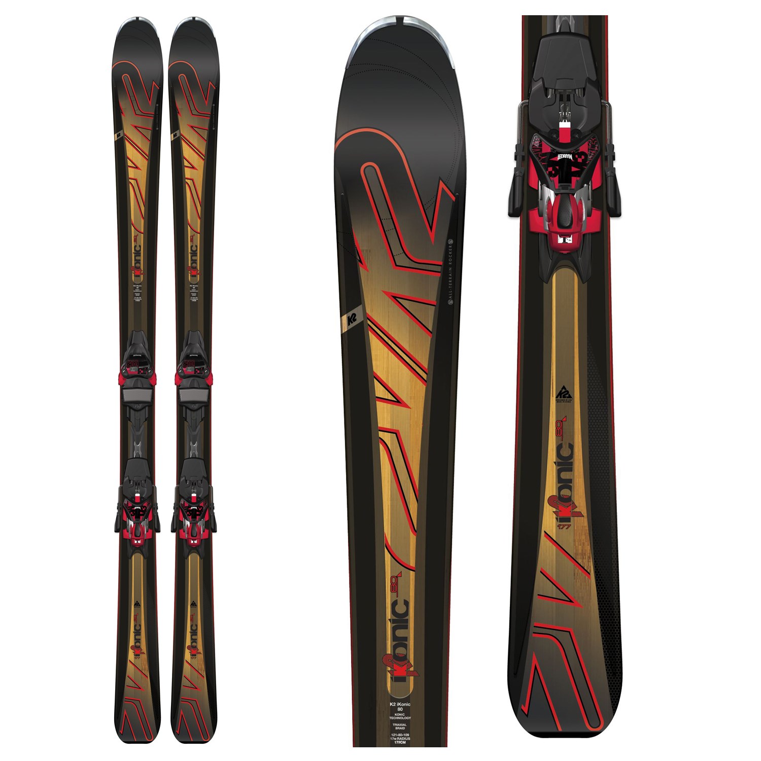 K2 iKonic 80 Skis + M3 12 Bindings 2016 | evo